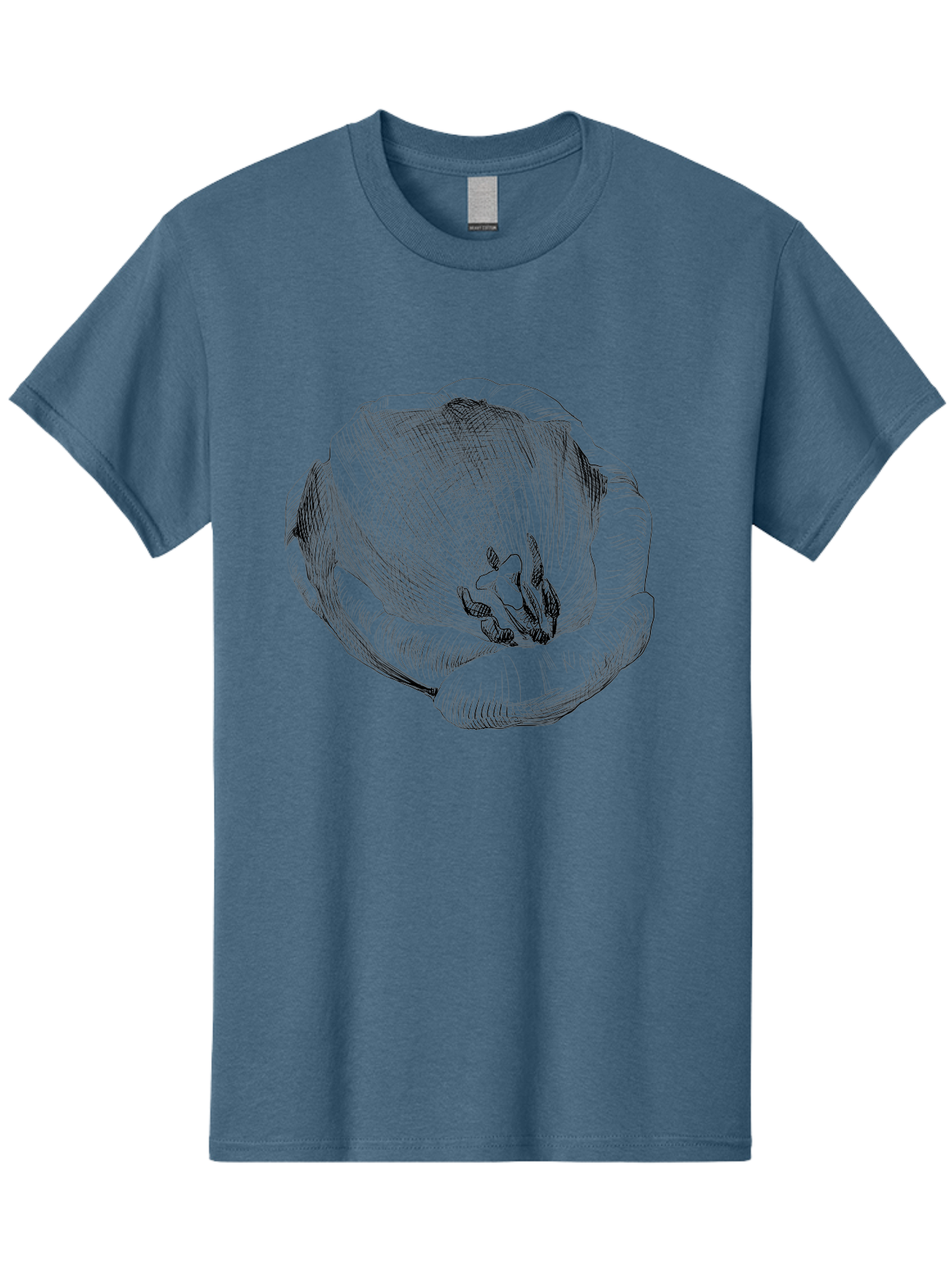 Tulip-1 Men'S Graphic Tee, 100% Cotton, Comfortable Casual Summer Wear, Machine Washable, Tulip Flower, Floral Illustration, Botanical Art, Hand-Drawn Design, Elegant Petals, Delicate Lines, Artistic Expression, Flower Drawing Aac276
