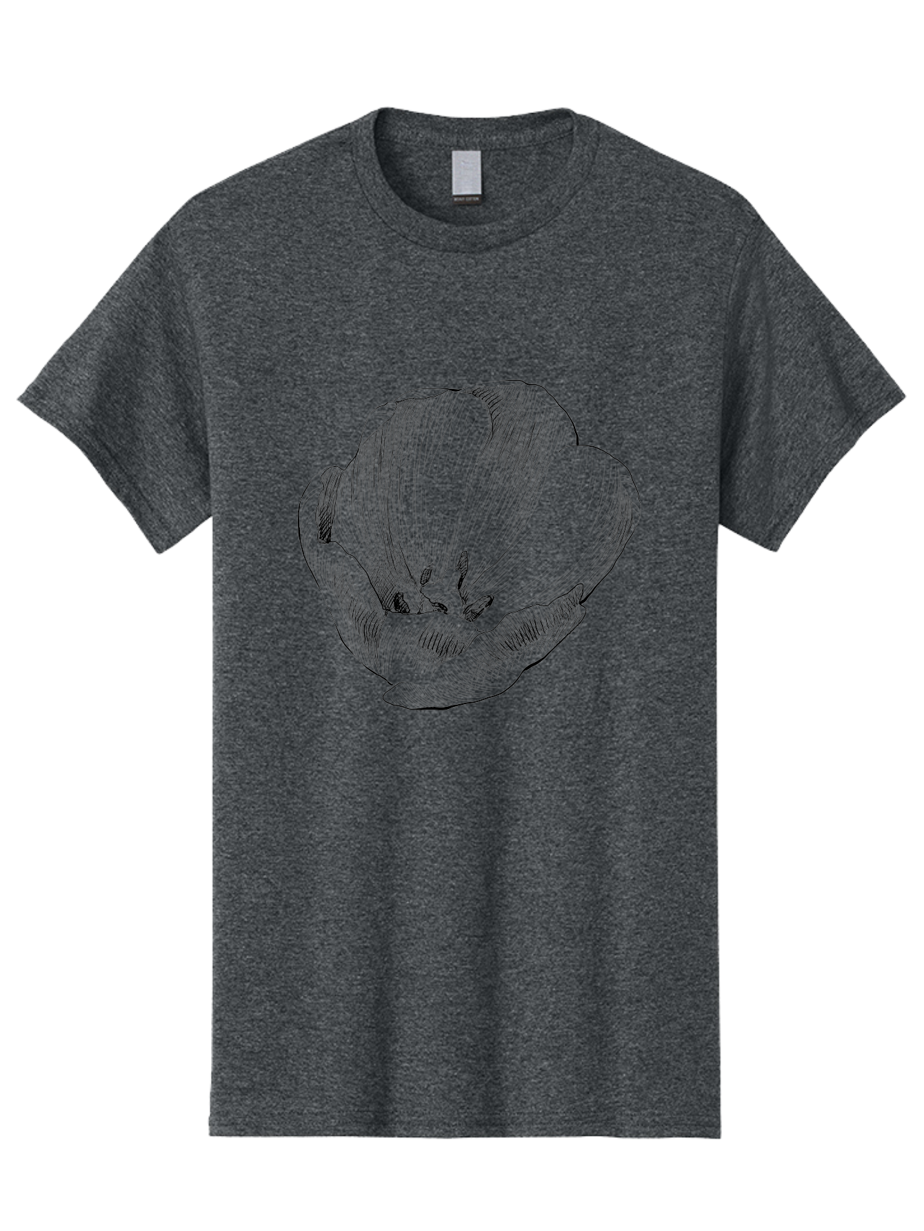 Tulip Men'S Graphic Tee, 100% Cotton, Comfortable Casual Summer Wear, Machine Washable, Hand-Drawn Tulip, Flower Illustration, Botanical Art, Sketched Petals, Elegant Design, Floral Motif, Delicate Lines Aac277