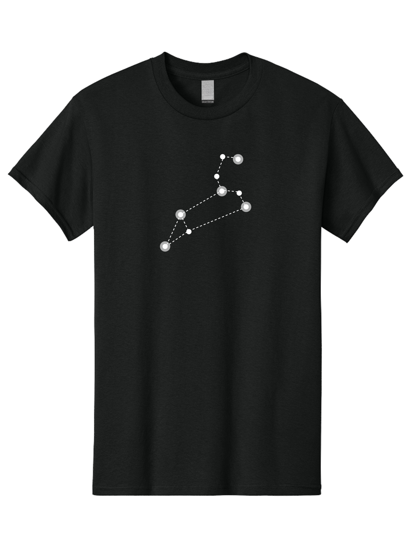 Big-Dipper Men'S Graphic Tee, 100% Cotton, Comfortable Casual Summer Wear, Machine Washable, Constellation Pattern, Big Dipper Stars, Astronomy Symbol, Glowing Constellation, Dotted Lines Connecting Stars, White Stars On Green, Aac278