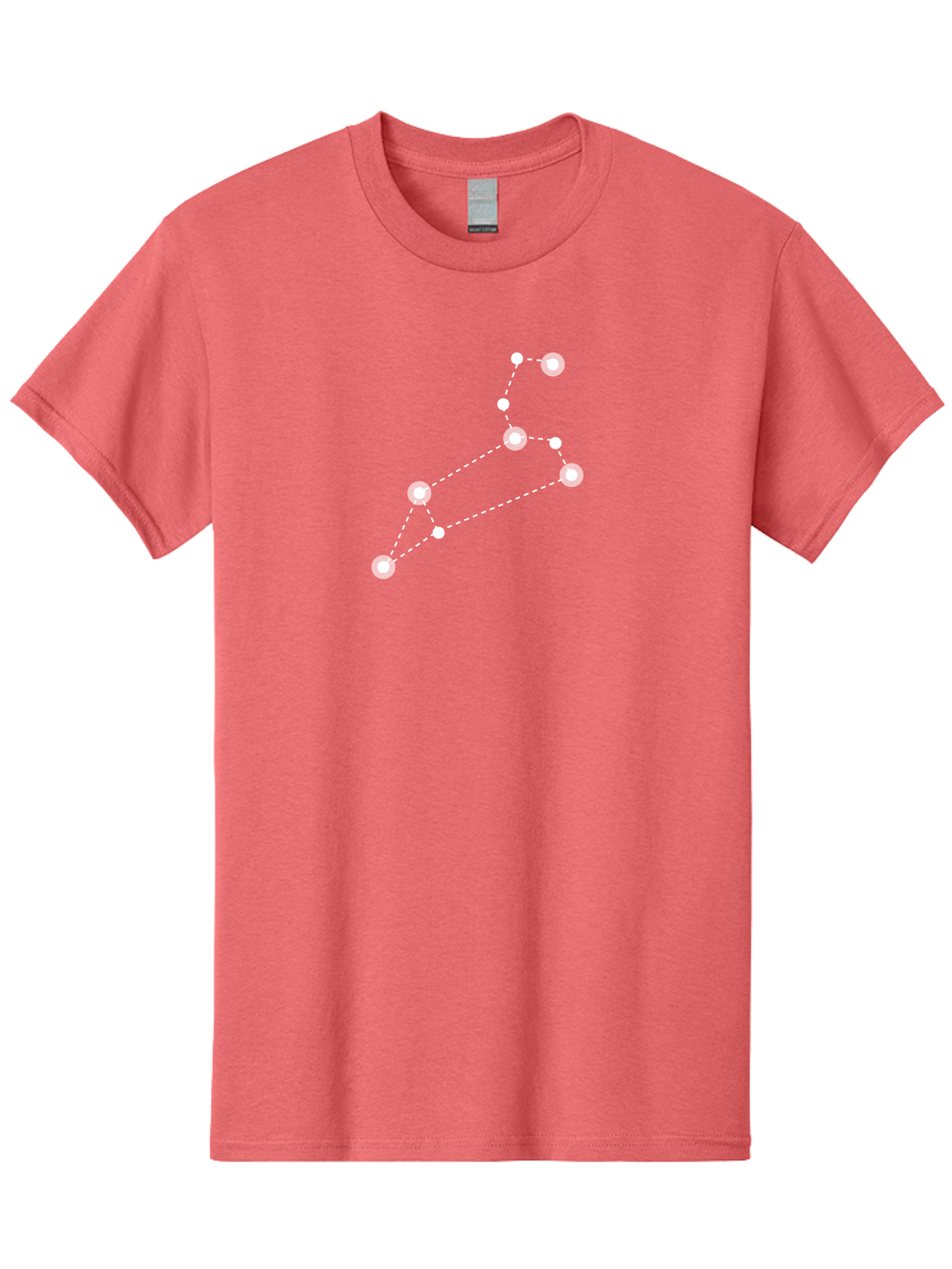 Big-Dipper Men'S Graphic Tee, 100% Cotton, Comfortable Casual Summer Wear, Machine Washable, Constellation Pattern, Big Dipper Stars, Astronomy Symbol, Glowing Constellation, Dotted Lines Connecting Stars, White Stars On Green, Aac278