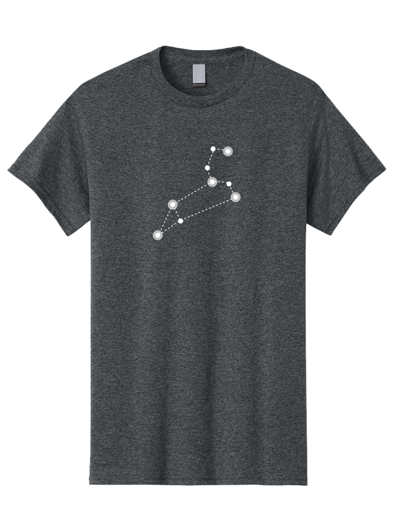 Big-Dipper Men'S Graphic Tee, 100% Cotton, Comfortable Casual Summer Wear, Machine Washable, Constellation Pattern, Big Dipper Stars, Astronomy Symbol, Glowing Constellation, Dotted Lines Connecting Stars, White Stars On Green, Aac278