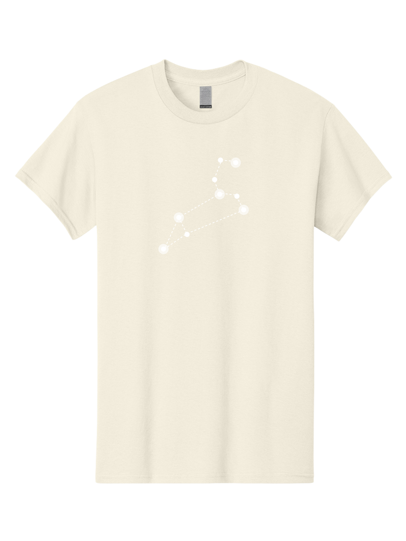 Big-Dipper Men'S Graphic Tee, 100% Cotton, Comfortable Casual Summer Wear, Machine Washable, Constellation Pattern, Big Dipper Stars, Astronomy Symbol, Glowing Constellation, Dotted Lines Connecting Stars, White Stars On Green, Aac278