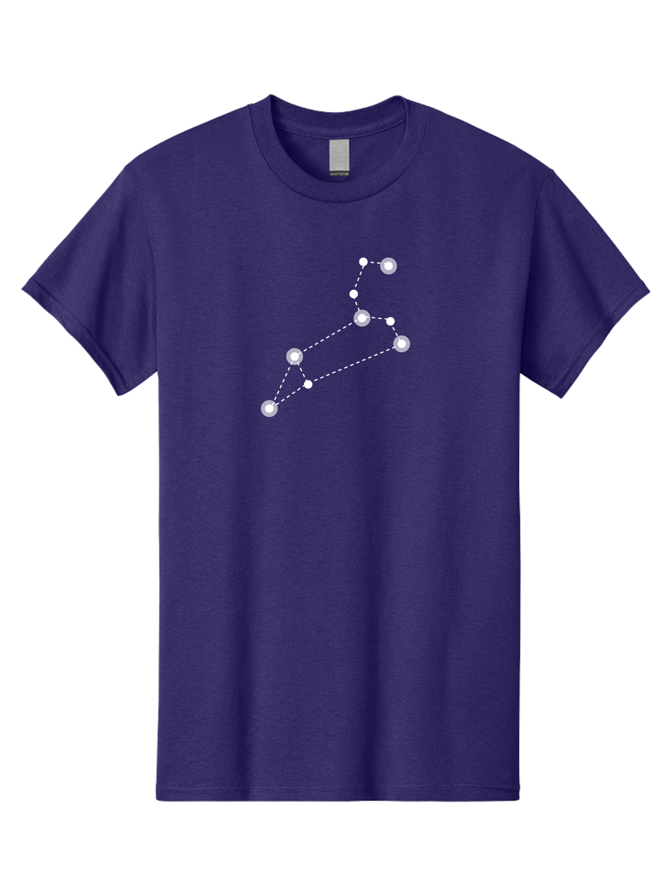 Big-Dipper Men'S Graphic Tee, 100% Cotton, Comfortable Casual Summer Wear, Machine Washable, Constellation Pattern, Big Dipper Stars, Astronomy Symbol, Glowing Constellation, Dotted Lines Connecting Stars, White Stars On Green, Aac278