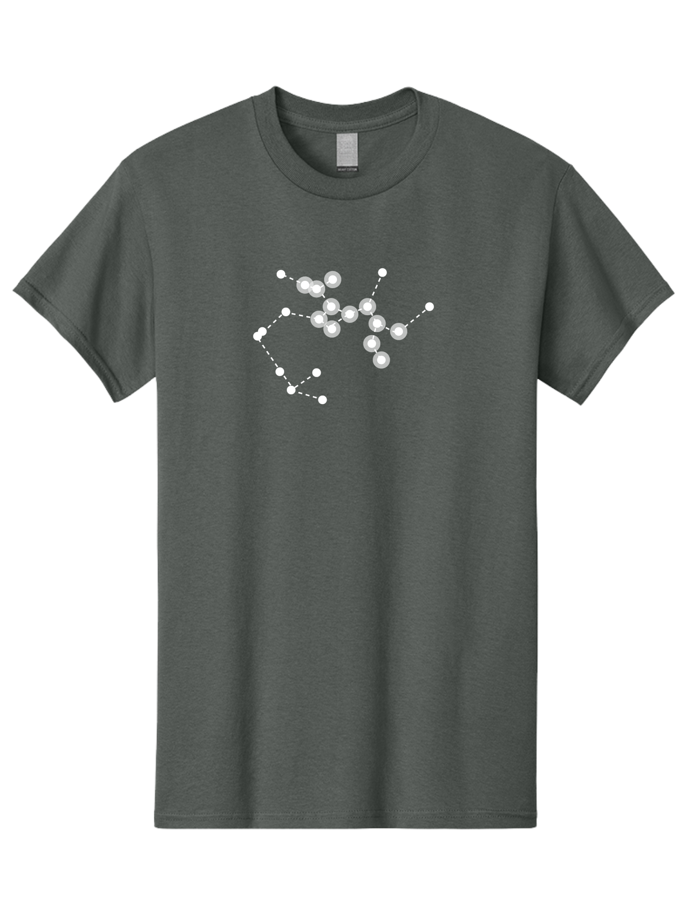 Cancer-Constellation Men'S Graphic Tee, 100% Cotton, Comfortable Casual Summer Wear, Machine Washable, Constellation Of Stars, Starry Night Sky, White Dots Connected By Dashed Lines, Astronomical Pattern, Simple Graphics, Minimalist Design, Aac279