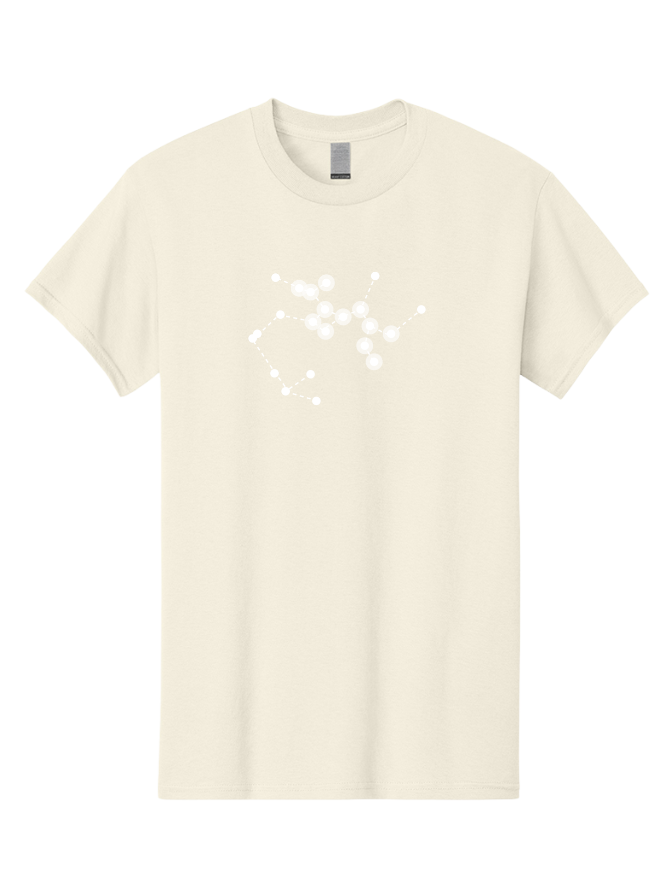 Cancer-Constellation Men'S Graphic Tee, 100% Cotton, Comfortable Casual Summer Wear, Machine Washable, Constellation Of Stars, Starry Night Sky, White Dots Connected By Dashed Lines, Astronomical Pattern, Simple Graphics, Minimalist Design, Aac279