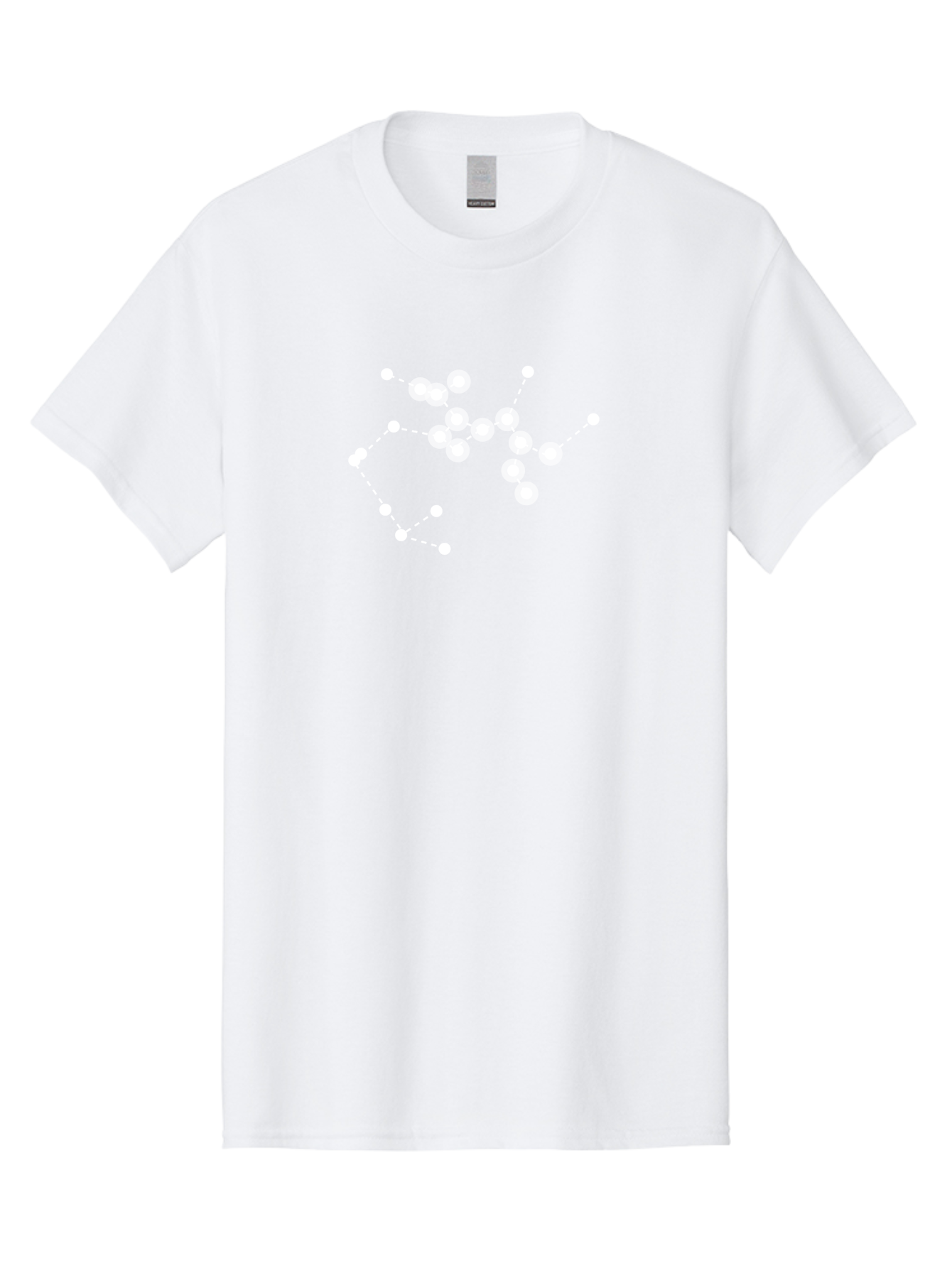 Cancer-Constellation Men'S Graphic Tee, 100% Cotton, Comfortable Casual Summer Wear, Machine Washable, Constellation Of Stars, Starry Night Sky, White Dots Connected By Dashed Lines, Astronomical Pattern, Simple Graphics, Minimalist Design, Aac279
