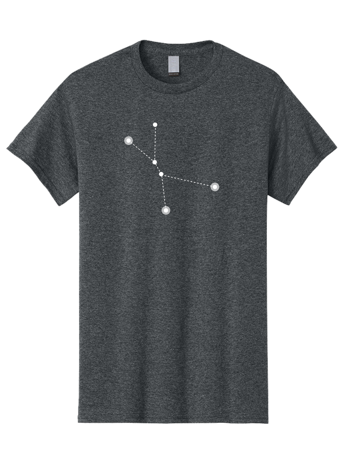 Constellation-2 Men'S Graphic Tee, 100% Cotton, Comfortable Casual Summer Wear, Machine Washable, Constellation Pattern, Five-Pointed Star, Dotted Lines, White Dots, Glowing Effect, Minimalist Design, Simple Graphics, Abstract Representation, Aac281