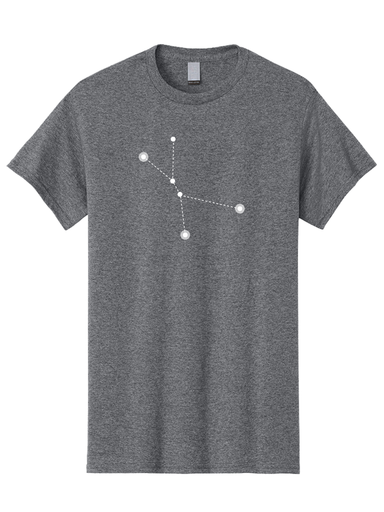 Constellation-2 Men'S Graphic Tee, 100% Cotton, Comfortable Casual Summer Wear, Machine Washable, Constellation Pattern, Five-Pointed Star, Dotted Lines, White Dots, Glowing Effect, Minimalist Design, Simple Graphics, Abstract Representation, Aac281