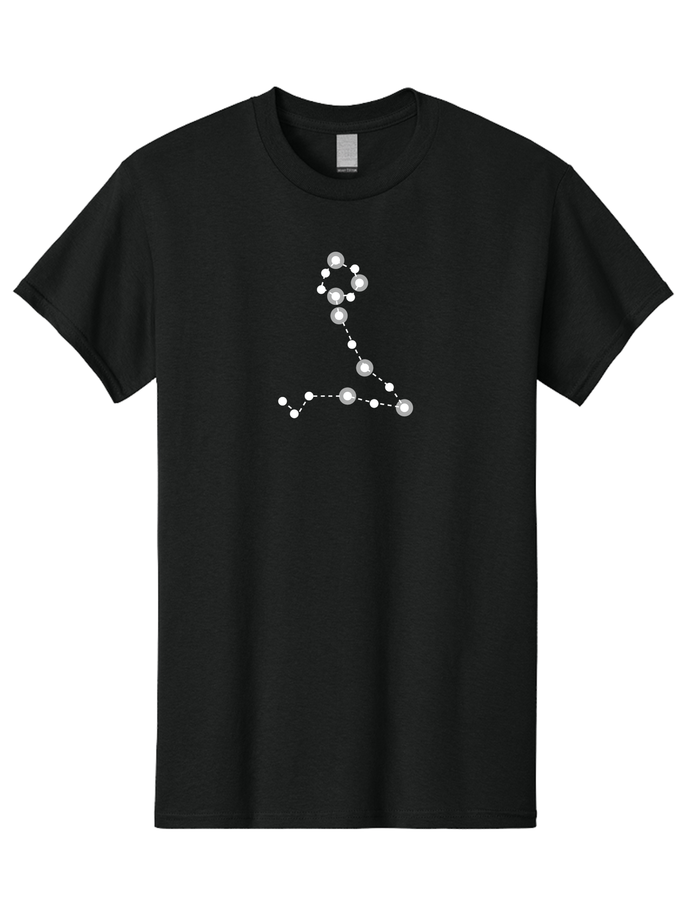 Constellation-4 Men'S Graphic Tee, 100% Cotton, Comfortable Casual Summer Wear, Machine Washable, Glowing White Number 7, Dotted Line Pattern, White Dots, Modern Design, Minimalist Style, Digital Art, Abstract Shape, Numeric Symbol Aac283
