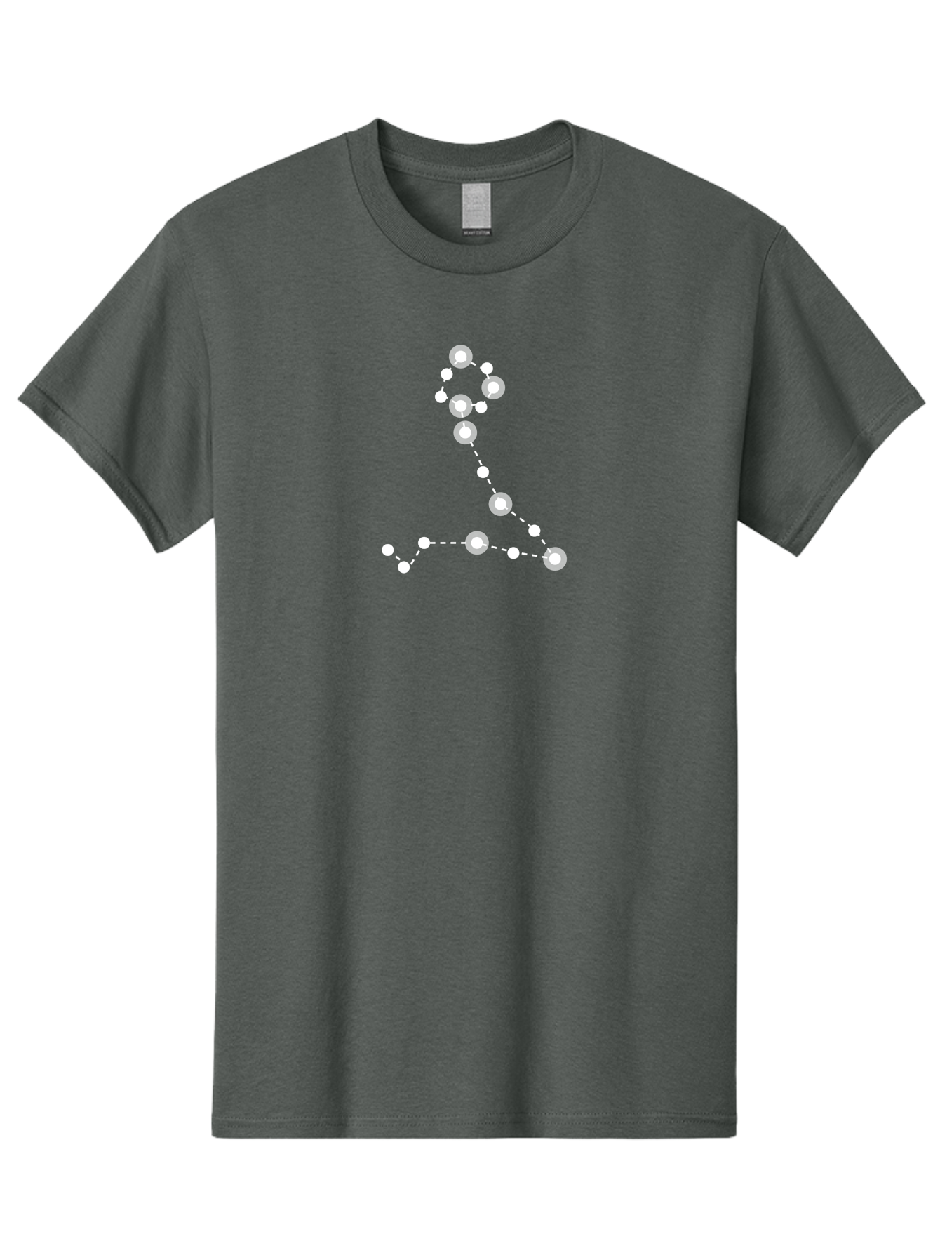 Constellation-4 Men'S Graphic Tee, 100% Cotton, Comfortable Casual Summer Wear, Machine Washable, Glowing White Number 7, Dotted Line Pattern, White Dots, Modern Design, Minimalist Style, Digital Art, Abstract Shape, Numeric Symbol Aac283