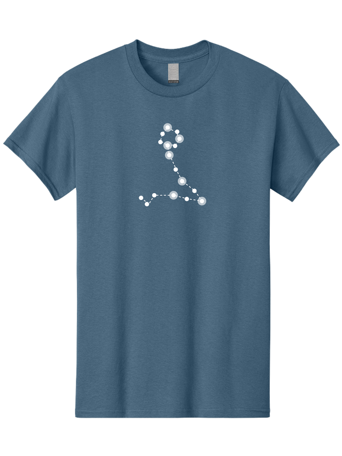 Constellation-4 Men'S Graphic Tee, 100% Cotton, Comfortable Casual Summer Wear, Machine Washable, Glowing White Number 7, Dotted Line Pattern, White Dots, Modern Design, Minimalist Style, Digital Art, Abstract Shape, Numeric Symbol Aac283