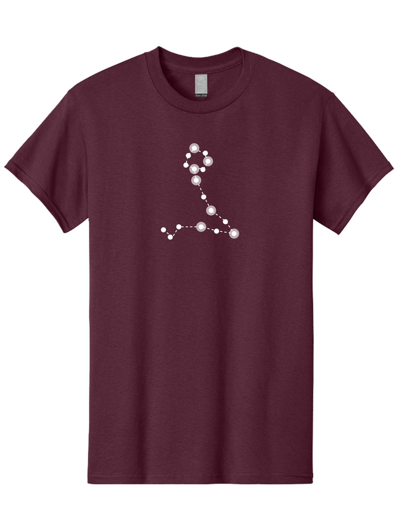 Constellation-4 Men'S Graphic Tee, 100% Cotton, Comfortable Casual Summer Wear, Machine Washable, Glowing White Number 7, Dotted Line Pattern, White Dots, Modern Design, Minimalist Style, Digital Art, Abstract Shape, Numeric Symbol Aac283