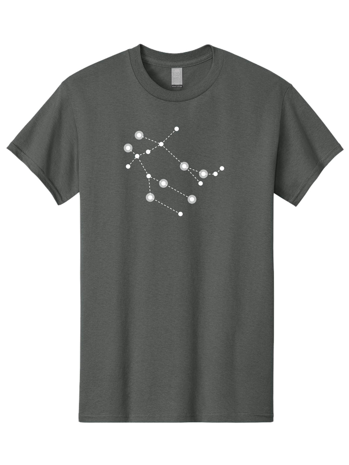 Constellation-Pattern-2 Men'S Graphic Tee, 100% Cotton, Comfortable Casual Summer Wear, Machine Washable, Constellation Pattern, Stars Connected By Dotted Lines, Glowing White Dots, Celestial Design, Night Sky, Astronomy, Space Theme, Aac286