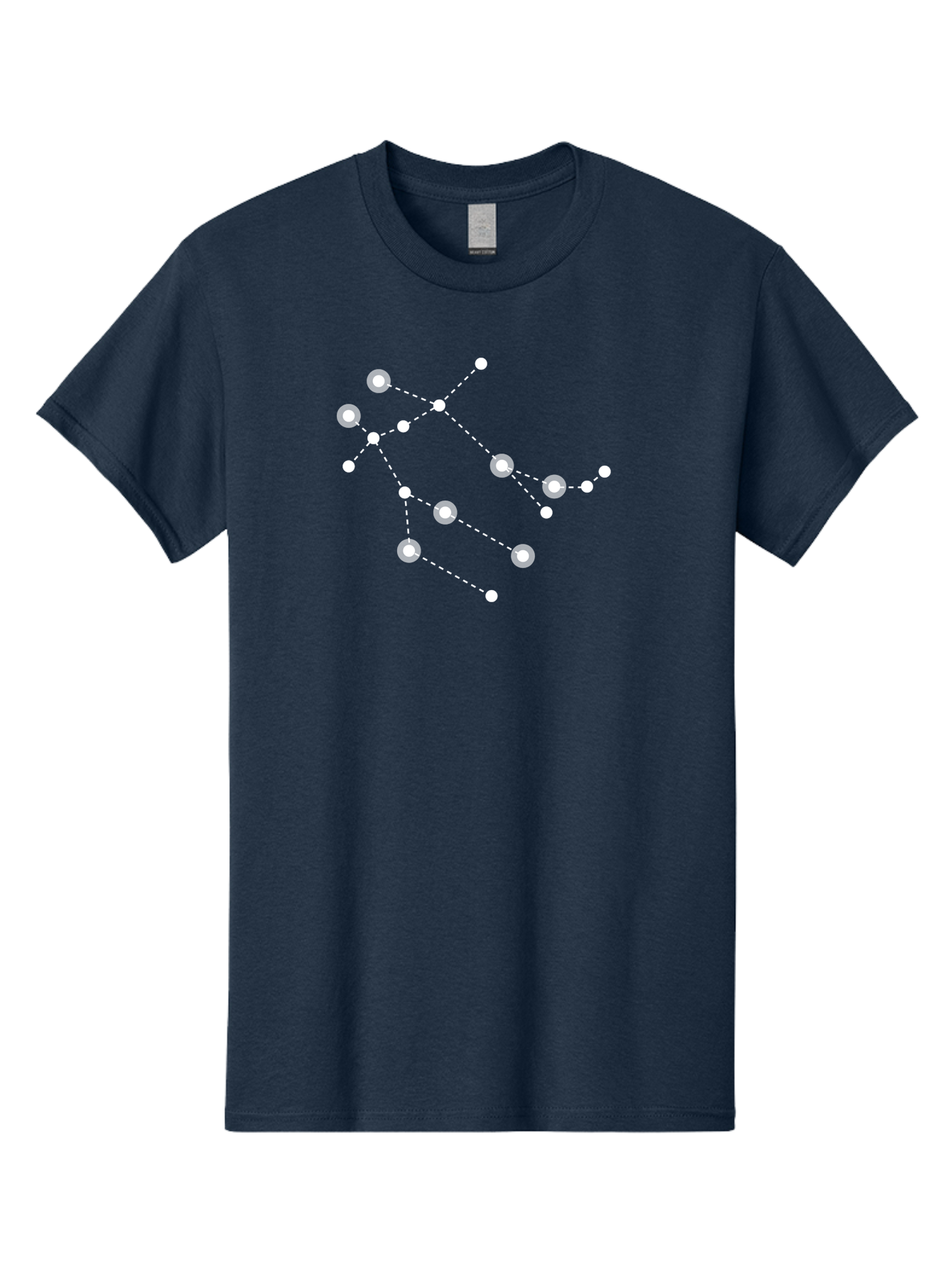 Constellation-Pattern-2 Men'S Graphic Tee, 100% Cotton, Comfortable Casual Summer Wear, Machine Washable, Constellation Pattern, Stars Connected By Dotted Lines, Glowing White Dots, Celestial Design, Night Sky, Astronomy, Space Theme, Aac286
