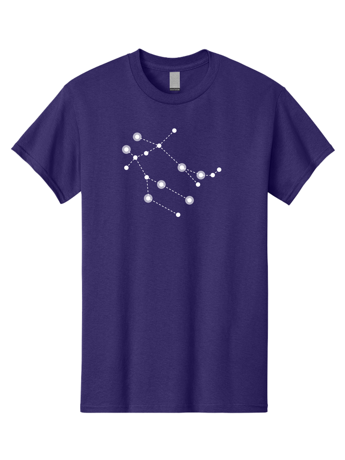 Constellation-Pattern-2 Men'S Graphic Tee, 100% Cotton, Comfortable Casual Summer Wear, Machine Washable, Constellation Pattern, Stars Connected By Dotted Lines, Glowing White Dots, Celestial Design, Night Sky, Astronomy, Space Theme, Aac286