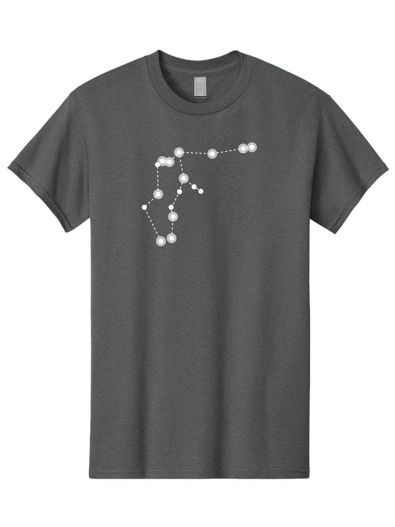 Constellation Men'S Graphic Tee, 100% Cotton, Comfortable Casual Summer Wear, Machine Washable, Stars Connected By Dotted Lines, Glowing White Dots, Celestial Navigation, Astronomy, Constellations, Starry Night Sky, Nighttime, Aac289