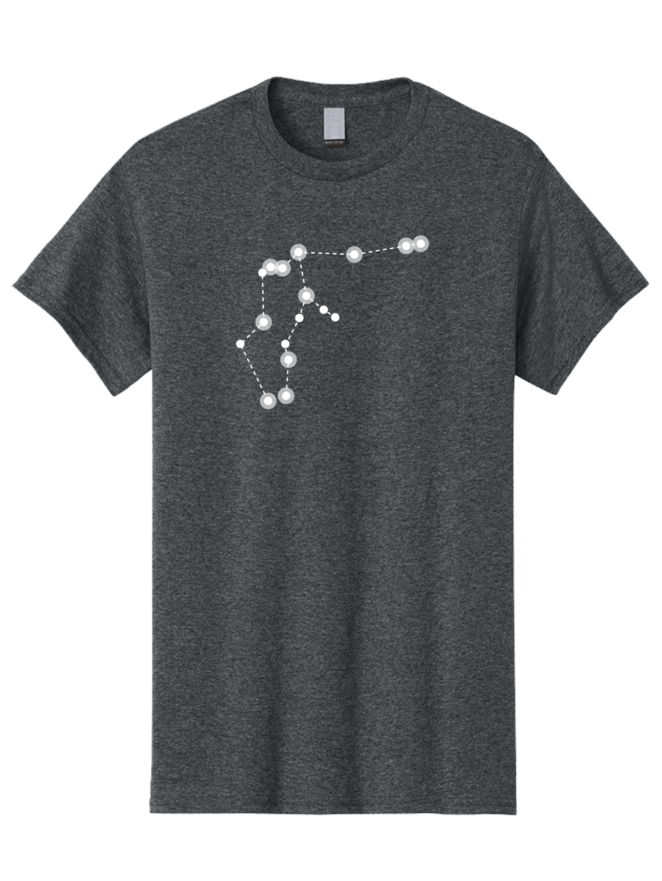 Constellation Men'S Graphic Tee, 100% Cotton, Comfortable Casual Summer Wear, Machine Washable, Stars Connected By Dotted Lines, Glowing White Dots, Celestial Navigation, Astronomy, Constellations, Starry Night Sky, Nighttime, Aac289