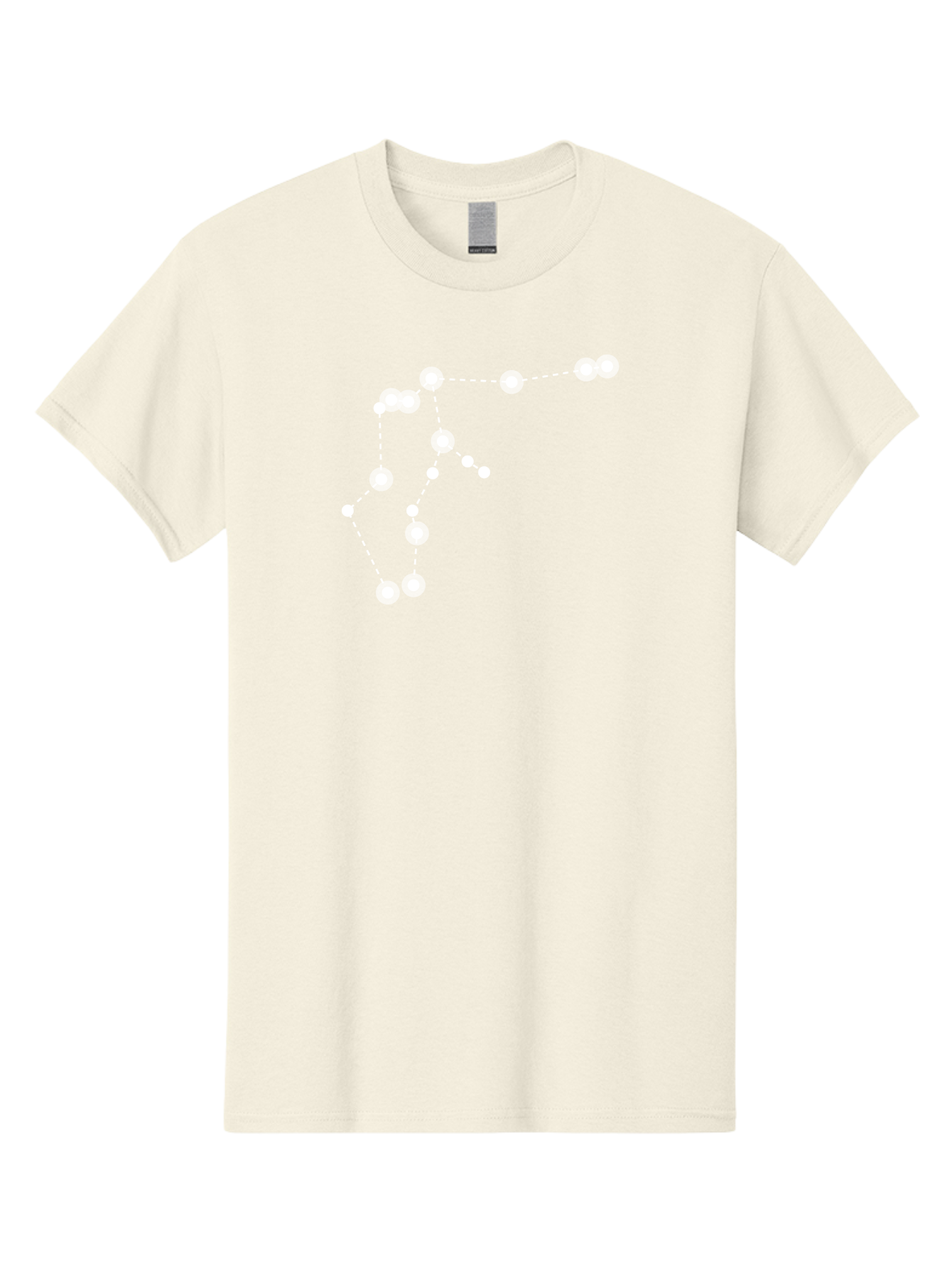 Constellation Men'S Graphic Tee, 100% Cotton, Comfortable Casual Summer Wear, Machine Washable, Stars Connected By Dotted Lines, Glowing White Dots, Celestial Navigation, Astronomy, Constellations, Starry Night Sky, Nighttime, Aac289