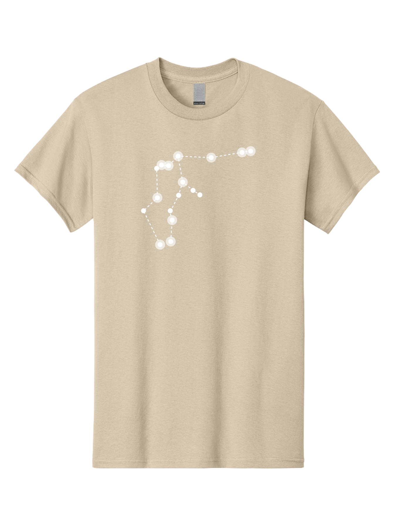 Constellation Men'S Graphic Tee, 100% Cotton, Comfortable Casual Summer Wear, Machine Washable, Stars Connected By Dotted Lines, Glowing White Dots, Celestial Navigation, Astronomy, Constellations, Starry Night Sky, Nighttime, Aac289