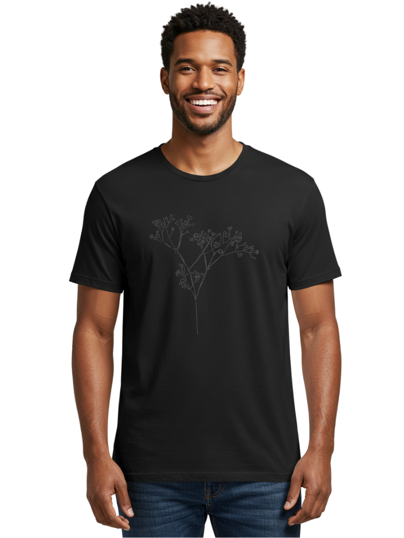 Baby-S-Breath Men'S Graphic Tee, 100% Cotton, Comfortable Casual Summer Wear, Machine Washable, Gypsophila Flowers, Delicate Flowers, Baby'S Breath, Floral Arrangements, Wedding Decor, Minimalist Design, Simple Elegance, Floral Beauty Aac291