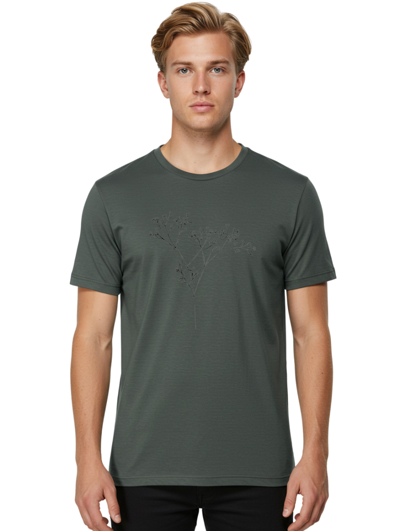 Baby-S-Breath Men'S Graphic Tee, 100% Cotton, Comfortable Casual Summer Wear, Machine Washable, Gypsophila Flowers, Delicate Flowers, Baby'S Breath, Floral Arrangements, Wedding Decor, Minimalist Design, Simple Elegance, Floral Beauty Aac291