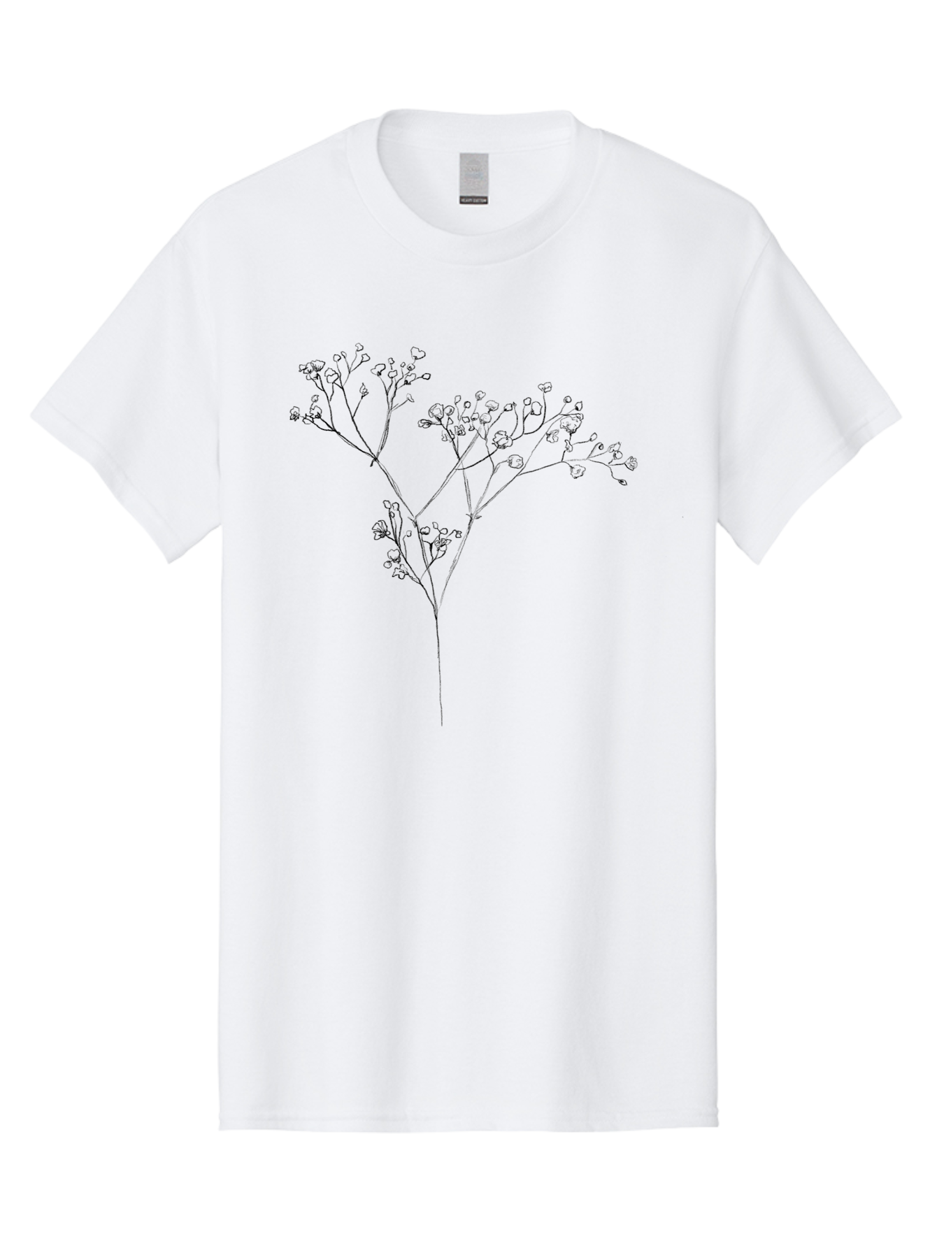 Baby-S-Breath Men'S Graphic Tee, 100% Cotton, Comfortable Casual Summer Wear, Machine Washable, Gypsophila Flowers, Delicate Flowers, Baby'S Breath, Floral Arrangements, Wedding Decor, Minimalist Design, Simple Elegance, Floral Beauty Aac291