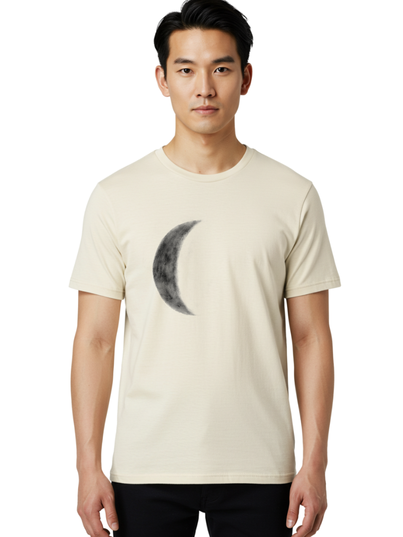 Crescent-Moon Men'S Graphic Tee, 100% Cotton, Comfortable Casual Summer Wear, Machine Washable, Crescent Moon, Lunar Phase, Moon Shape, Dark Moon, Night Sky, Celestial Body, Astronomy, Moonlight Aac298