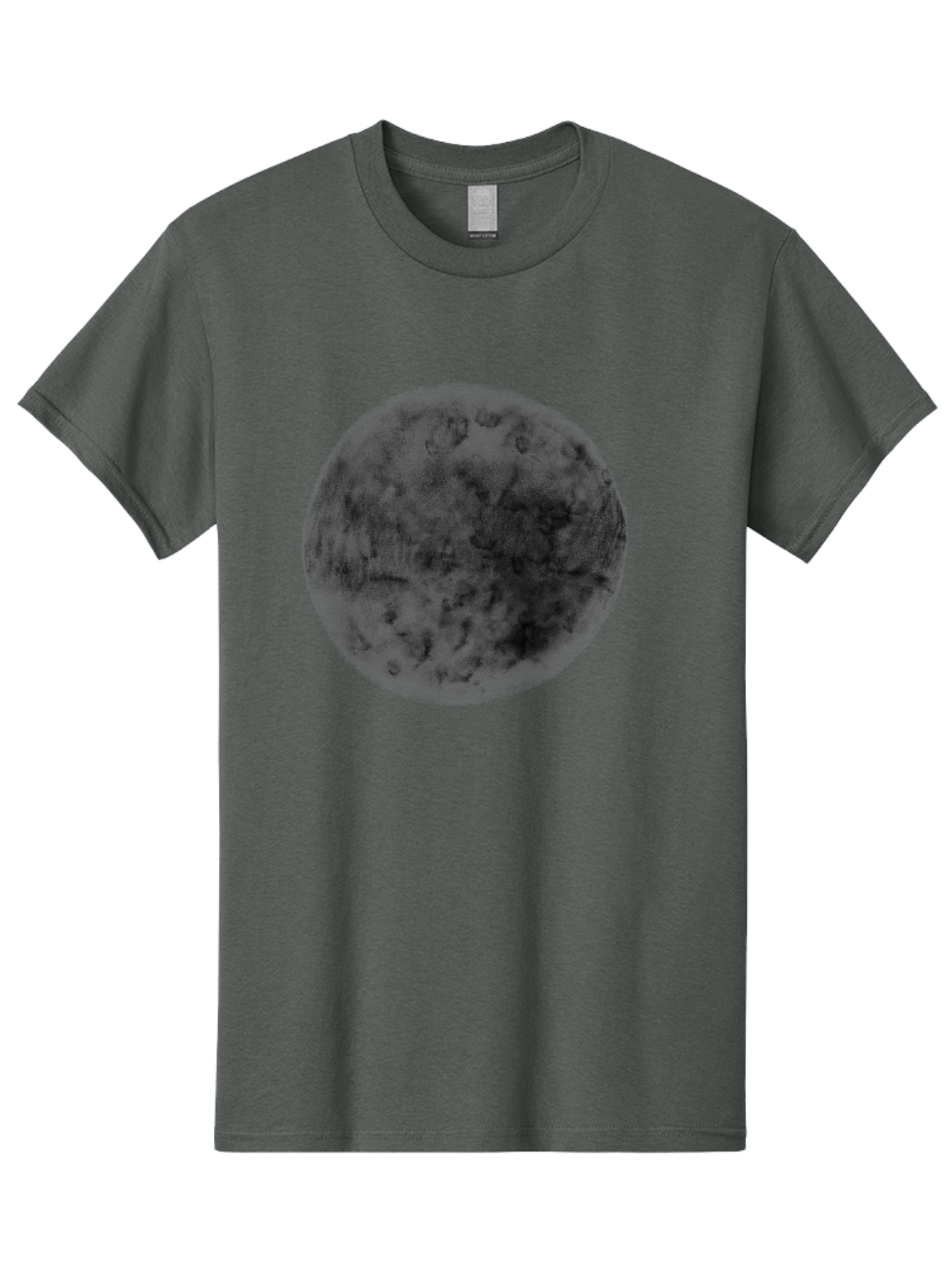 Dark-Green-Circle Men'S Graphic Tee, 100% Cotton, Comfortable Casual Summer Wear, Machine Washable, Dark Green Textured Circle, Mysterious Design, Abstract Pattern, Celestial Body, Textured Surface, Mysterious Atmosphere Aac301