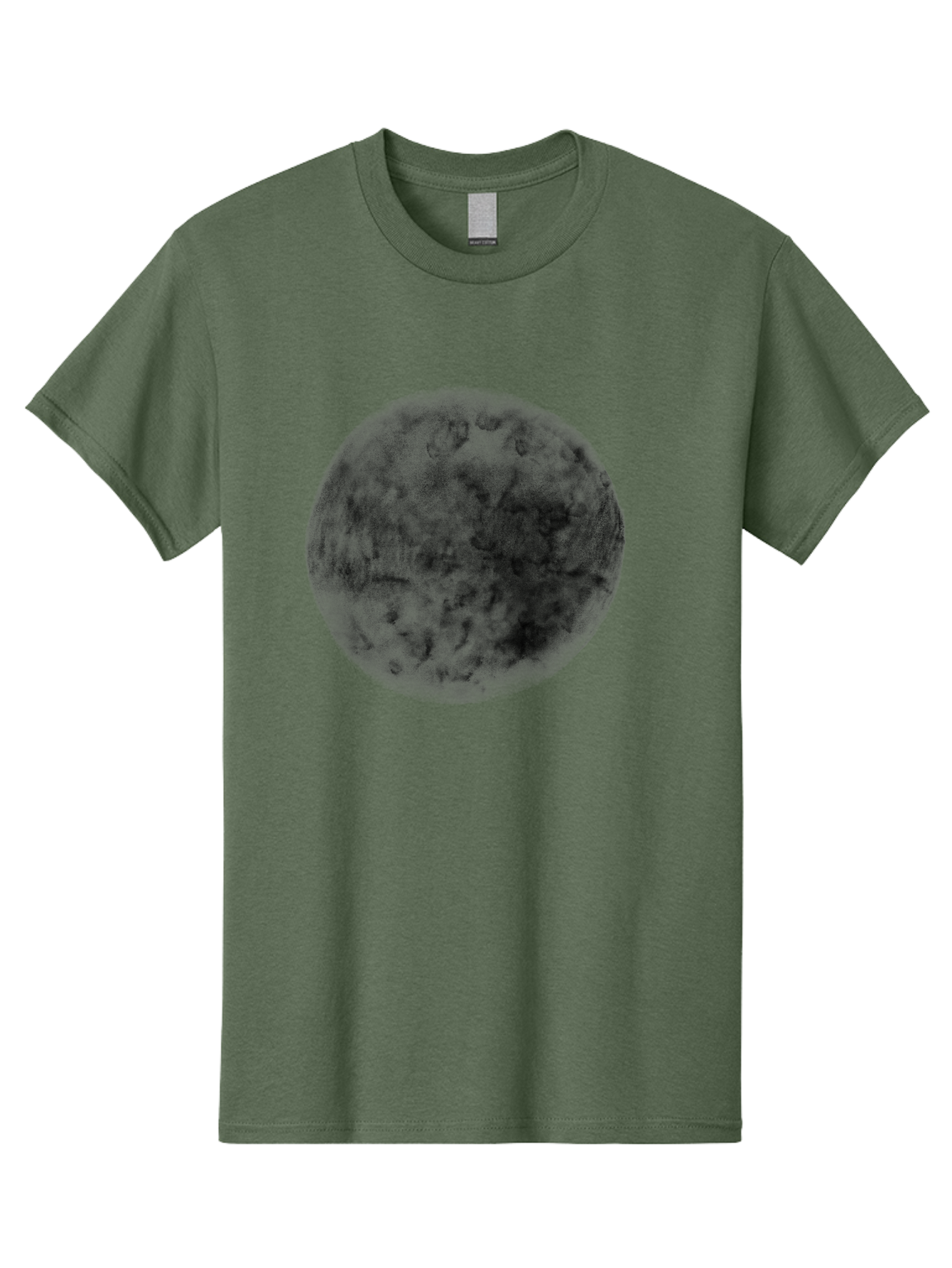 Dark-Green-Circle Men'S Graphic Tee, 100% Cotton, Comfortable Casual Summer Wear, Machine Washable, Dark Green Textured Circle, Mysterious Design, Abstract Pattern, Celestial Body, Textured Surface, Mysterious Atmosphere Aac301