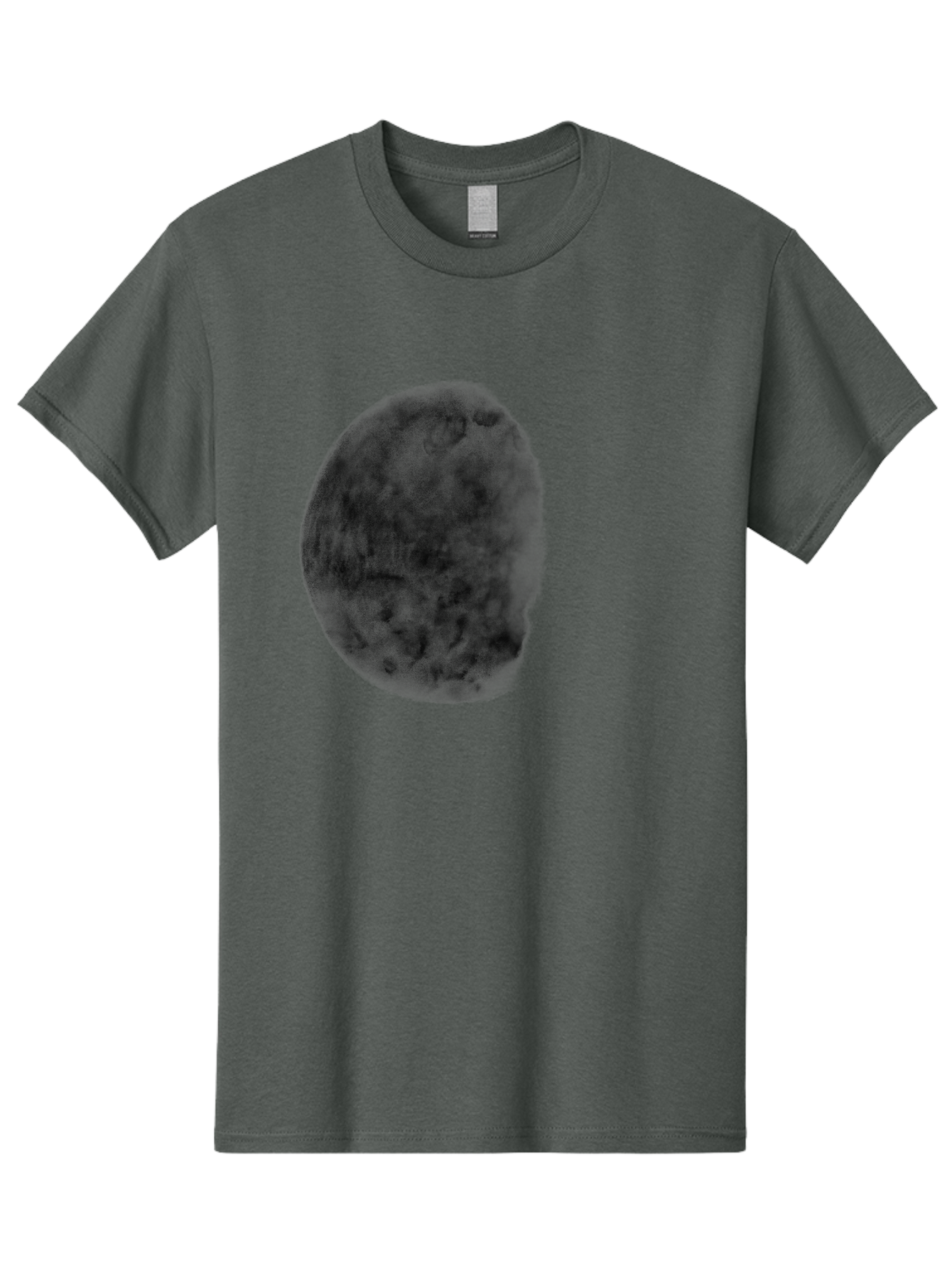 Dark-Orb Men'S Graphic Tee, 100% Cotton, Comfortable Casual Summer Wear, Machine Washable, Dark Green Sphere, Textured Surface, Mysterious Object, Abstract Design, Unique Visual Effect, 3D Rendering, Spherical Shape, Digital Art, Aac302