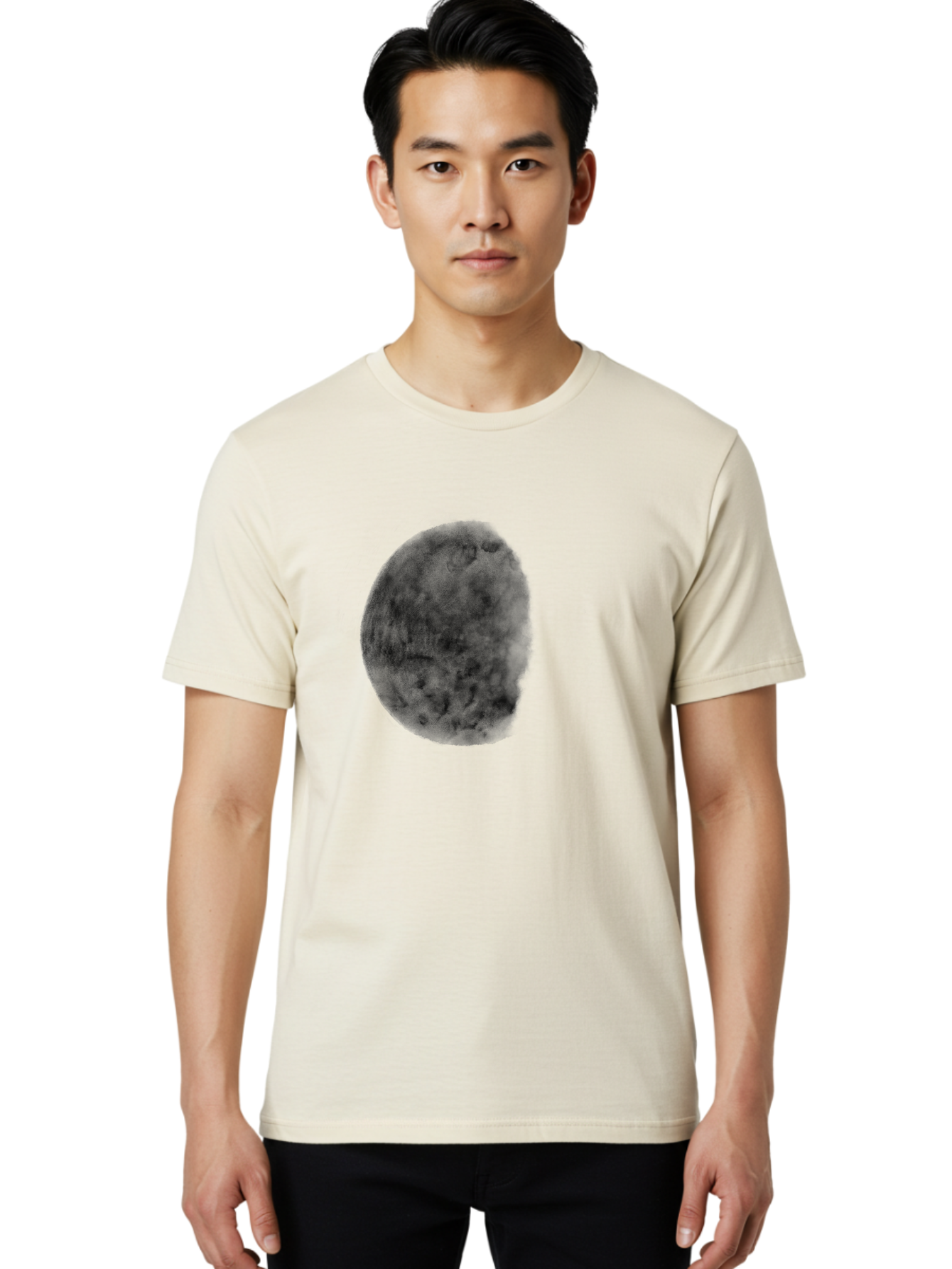 Dark-Orb Men'S Graphic Tee, 100% Cotton, Comfortable Casual Summer Wear, Machine Washable, Dark Green Sphere, Textured Surface, Mysterious Object, Abstract Design, Unique Visual Effect, 3D Rendering, Spherical Shape, Digital Art, Aac302