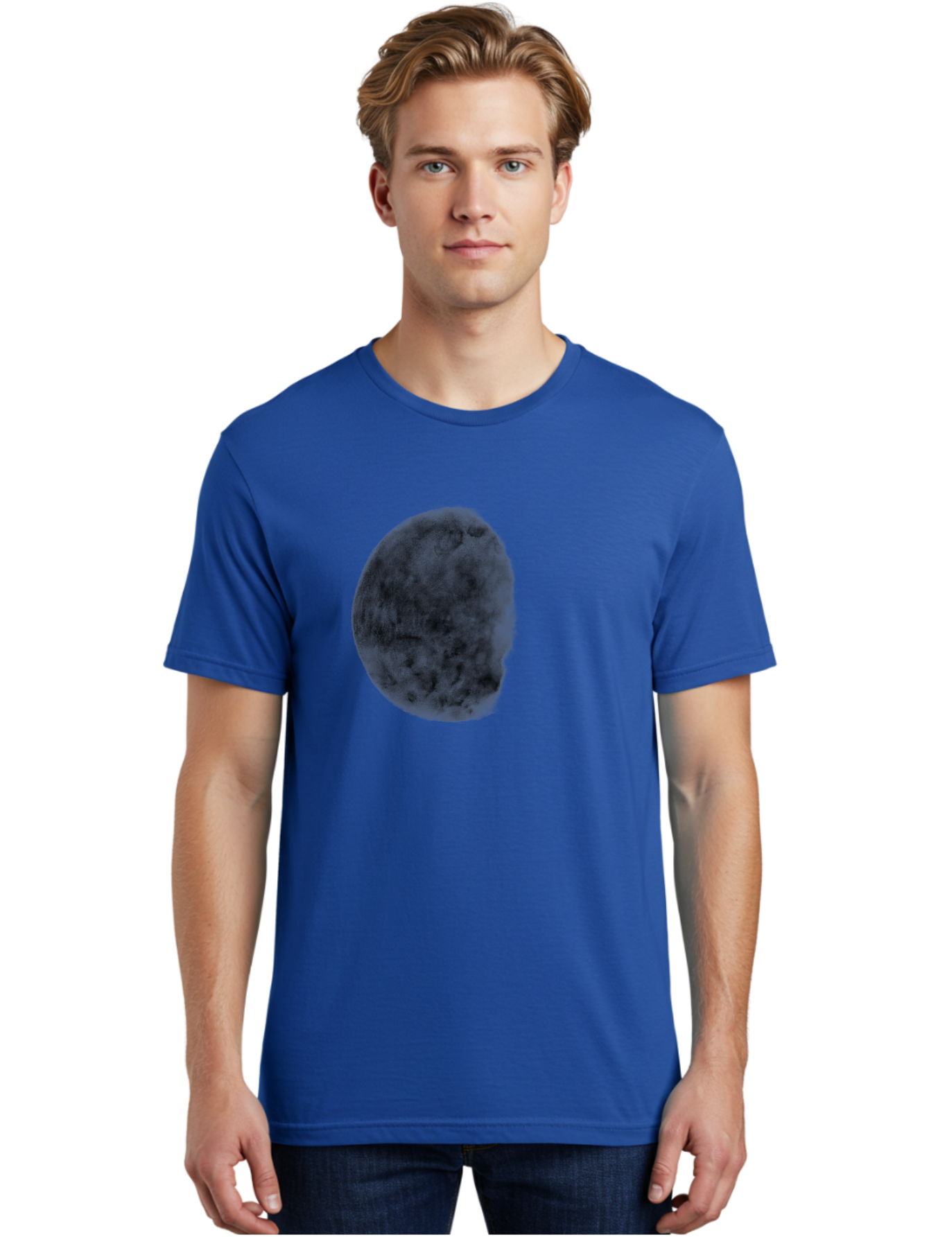 Dark-Orb Men'S Graphic Tee, 100% Cotton, Comfortable Casual Summer Wear, Machine Washable, Dark Green Sphere, Textured Surface, Mysterious Object, Abstract Design, Unique Visual Effect, 3D Rendering, Spherical Shape, Digital Art, Aac302