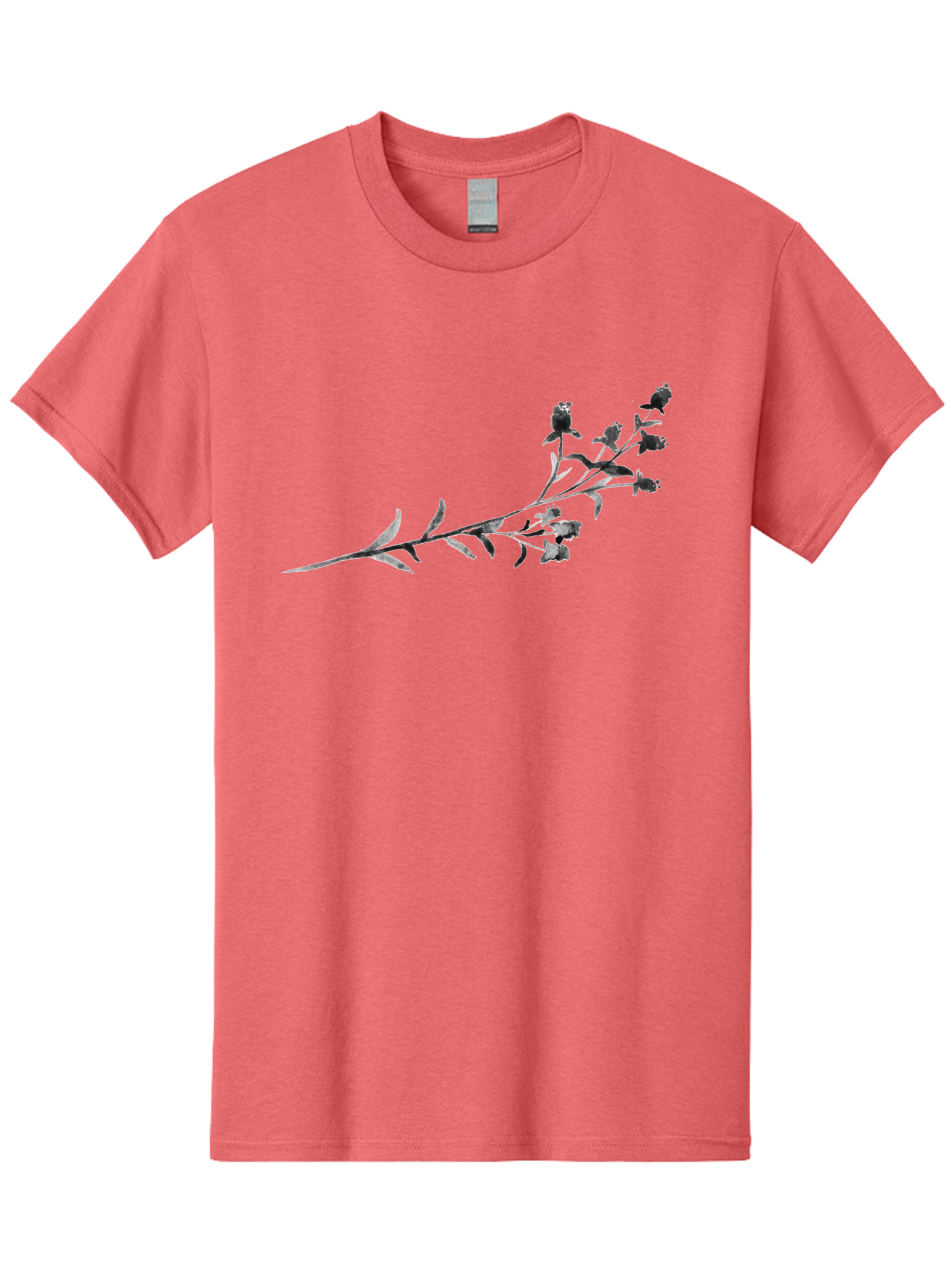 Delicate-Lavender-Sprig Men'S Graphic Tee, 100% Cotton, Comfortable Casual Summer Wear, Machine Washable, Delicate Flowers, Slender Stem, Botanical Illustration, Floral Design, Purple Blooms, Leafy Foliage, Artistic Rendering, Digital Art Aac303