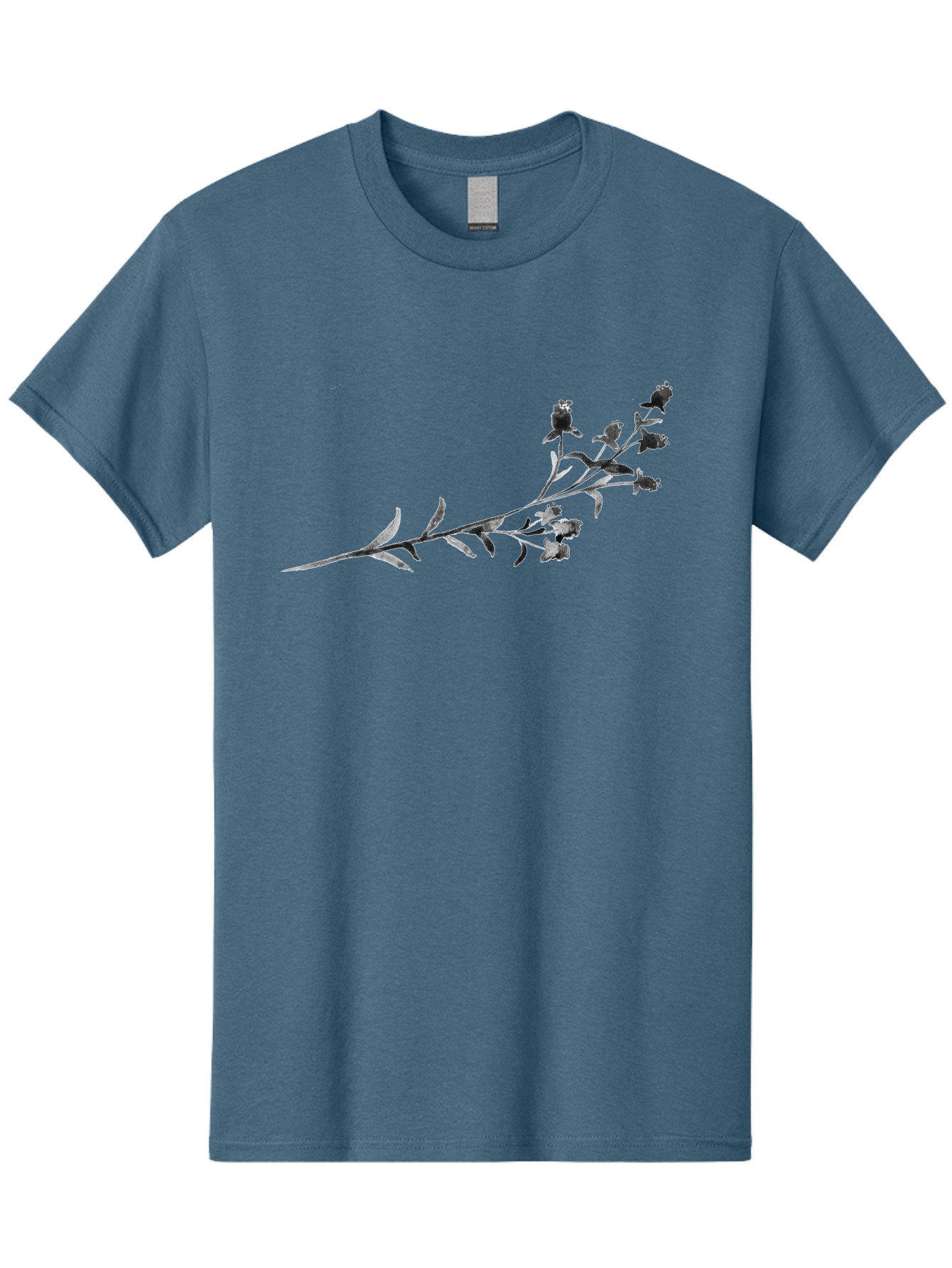 Delicate-Lavender-Sprig Men'S Graphic Tee, 100% Cotton, Comfortable Casual Summer Wear, Machine Washable, Delicate Flowers, Slender Stem, Botanical Illustration, Floral Design, Purple Blooms, Leafy Foliage, Artistic Rendering, Digital Art Aac303