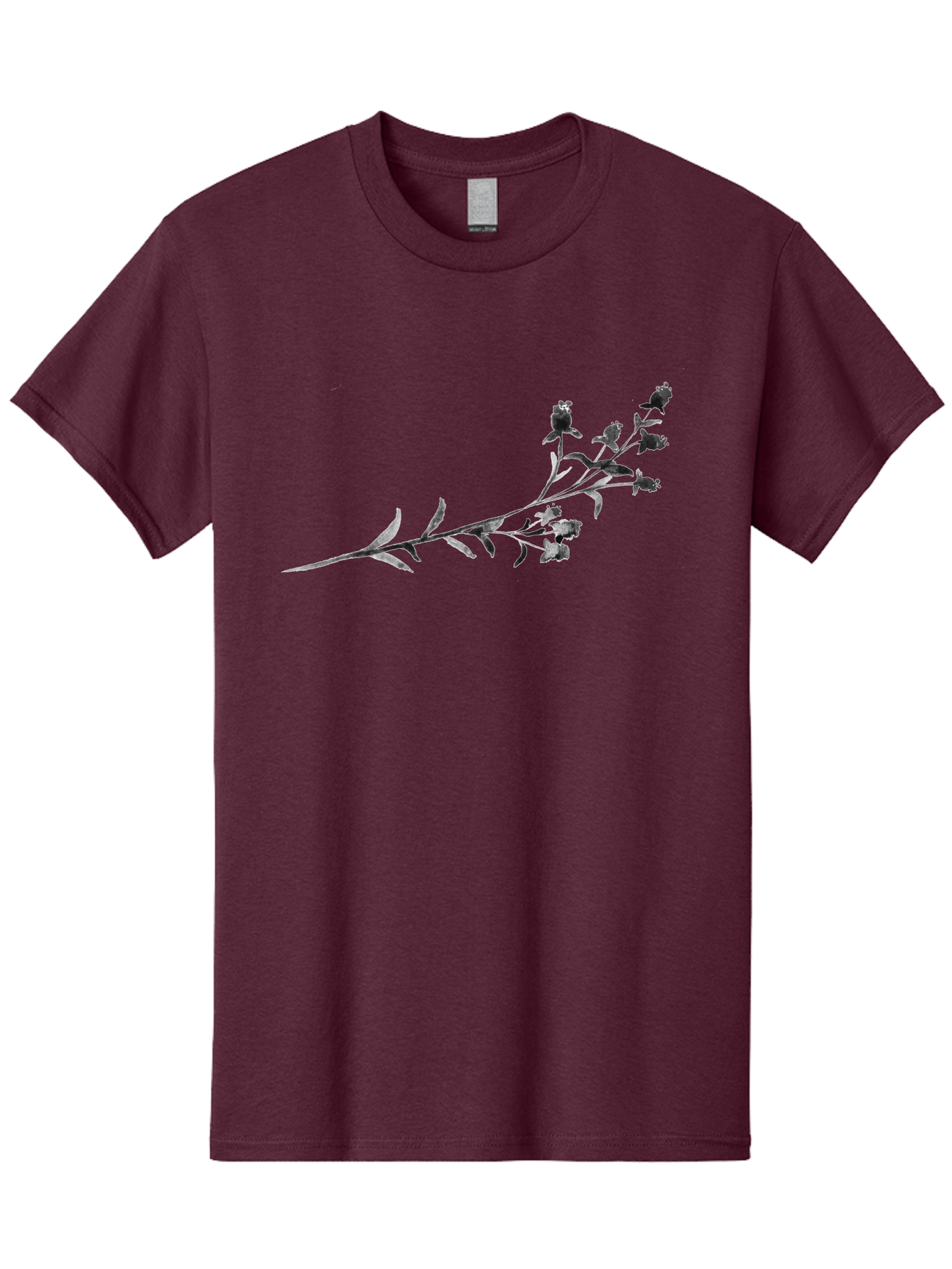 Delicate-Lavender-Sprig Men'S Graphic Tee, 100% Cotton, Comfortable Casual Summer Wear, Machine Washable, Delicate Flowers, Slender Stem, Botanical Illustration, Floral Design, Purple Blooms, Leafy Foliage, Artistic Rendering, Digital Art Aac303