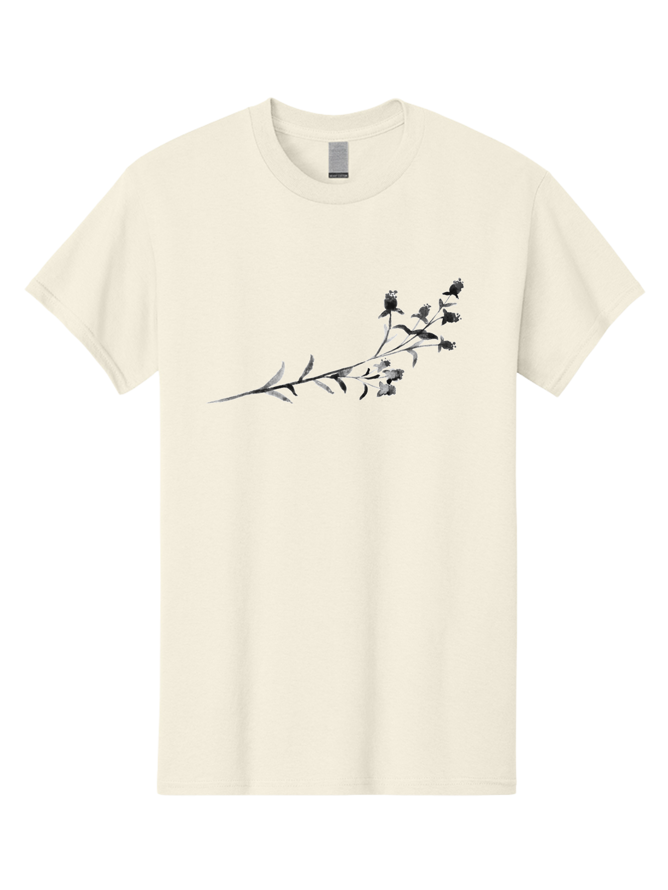 Delicate-Lavender-Sprig Men'S Graphic Tee, 100% Cotton, Comfortable Casual Summer Wear, Machine Washable, Delicate Flowers, Slender Stem, Botanical Illustration, Floral Design, Purple Blooms, Leafy Foliage, Artistic Rendering, Digital Art Aac303