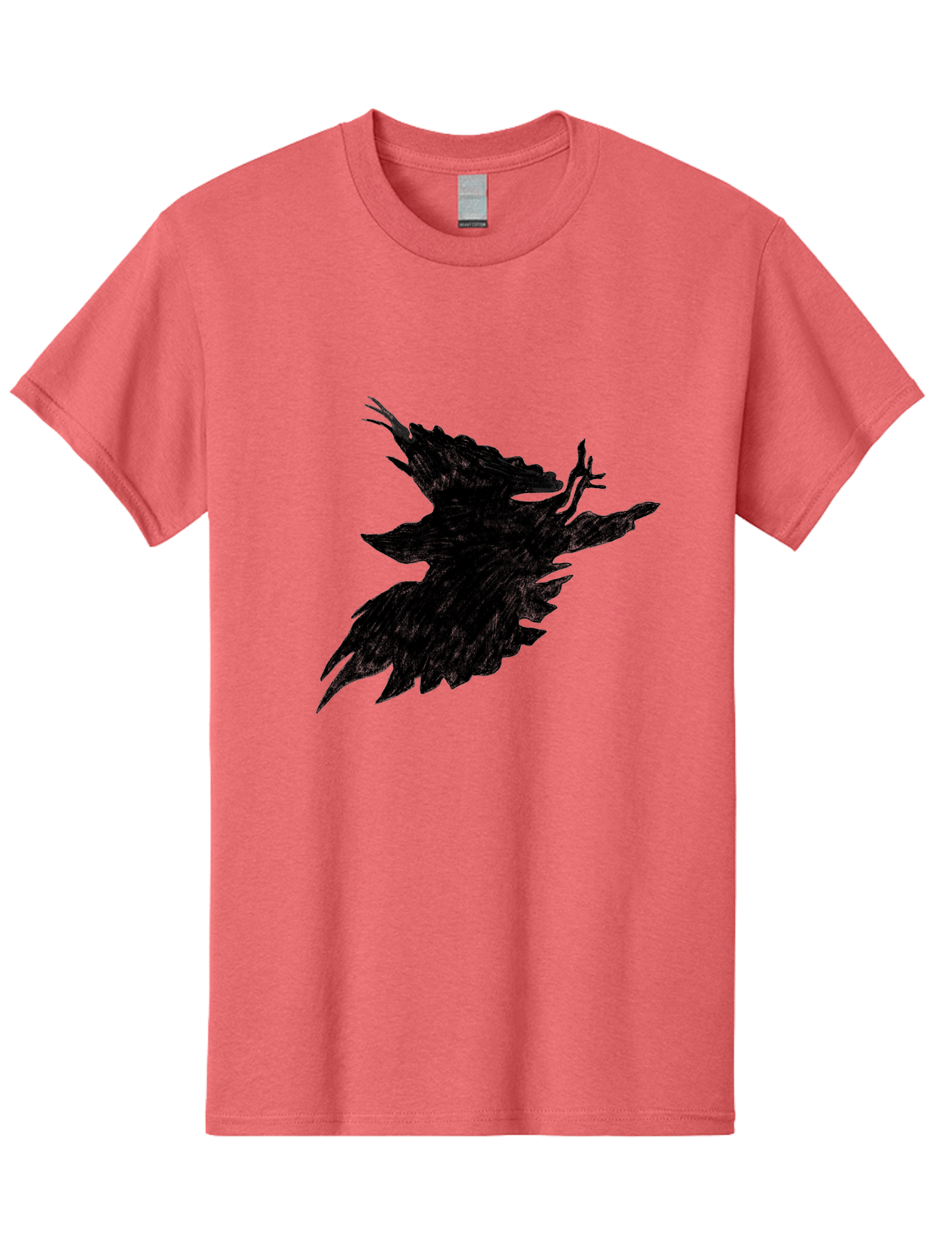 Flying-Bird-1 Men'S Graphic Tee, 100% Cotton, Comfortable Casual Summer Wear, Machine Washable, Black Bird In Flight, Silhouette, Abstract Art, Bird In Mid-Air, Wings Spread, Mysterious Creature, Dynamic Pose, Flying Bird, Dark Shape, Aac314