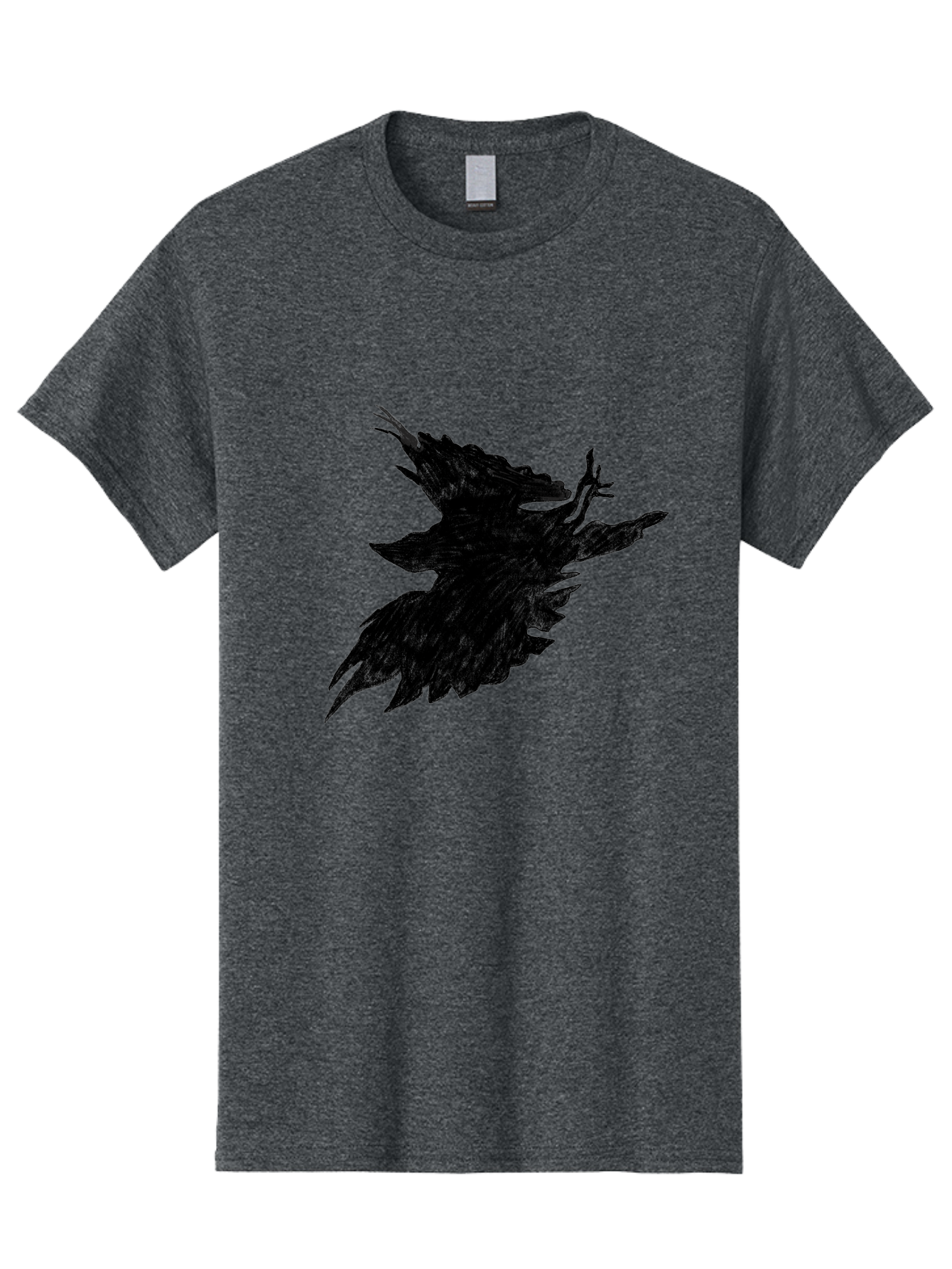 Flying-Bird-1 Men'S Graphic Tee, 100% Cotton, Comfortable Casual Summer Wear, Machine Washable, Black Bird In Flight, Silhouette, Abstract Art, Bird In Mid-Air, Wings Spread, Mysterious Creature, Dynamic Pose, Flying Bird, Dark Shape, Aac314