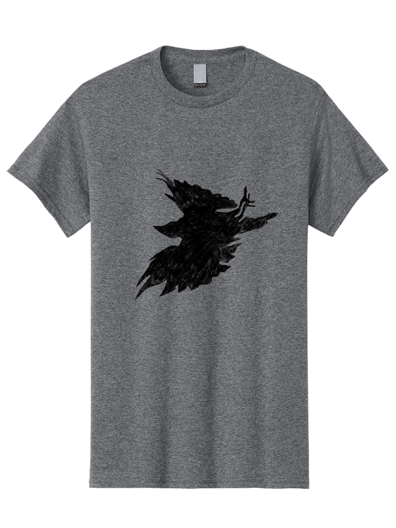 Flying-Bird-1 Men'S Graphic Tee, 100% Cotton, Comfortable Casual Summer Wear, Machine Washable, Black Bird In Flight, Silhouette, Abstract Art, Bird In Mid-Air, Wings Spread, Mysterious Creature, Dynamic Pose, Flying Bird, Dark Shape, Aac314
