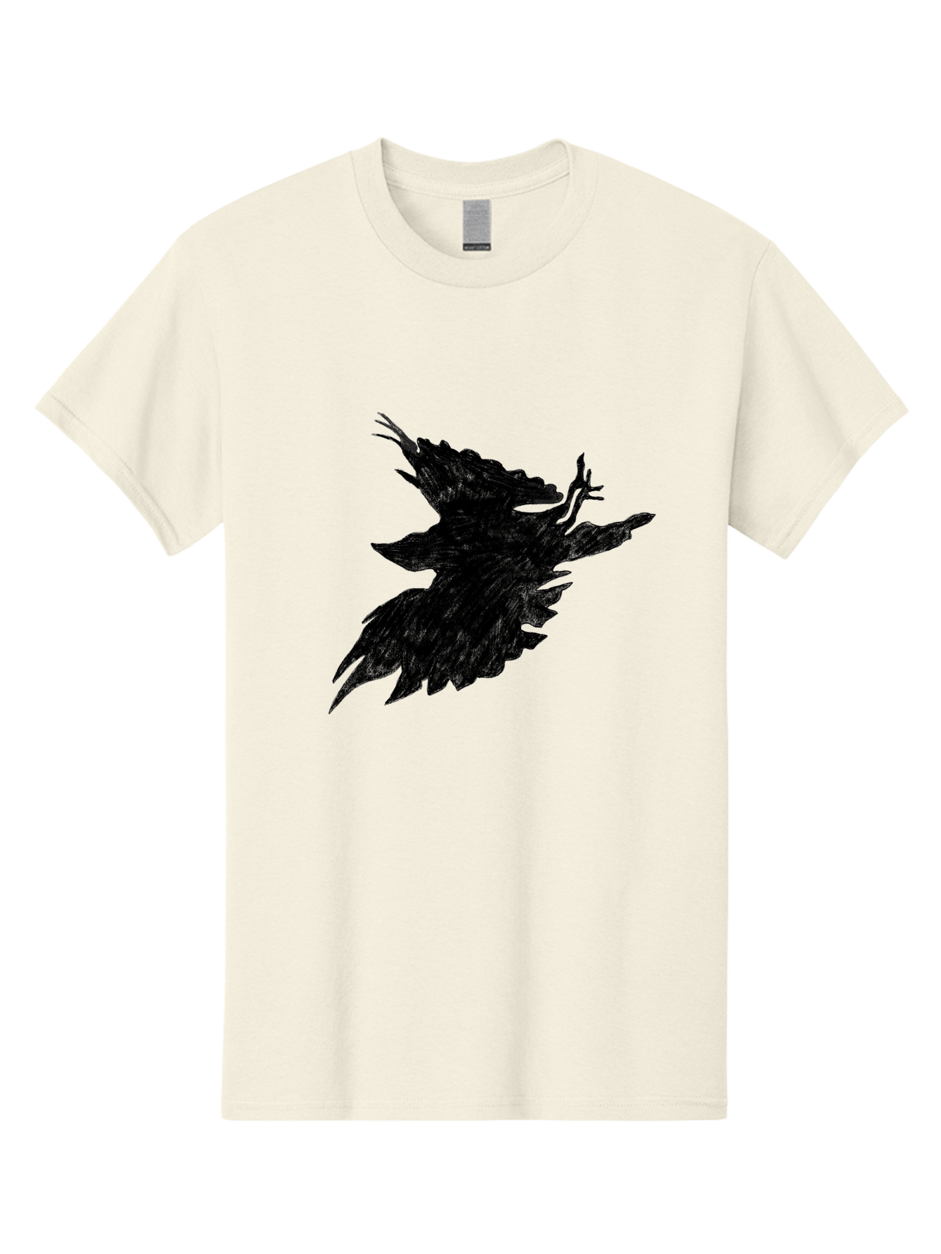 Flying-Bird-1 Men'S Graphic Tee, 100% Cotton, Comfortable Casual Summer Wear, Machine Washable, Black Bird In Flight, Silhouette, Abstract Art, Bird In Mid-Air, Wings Spread, Mysterious Creature, Dynamic Pose, Flying Bird, Dark Shape, Aac314
