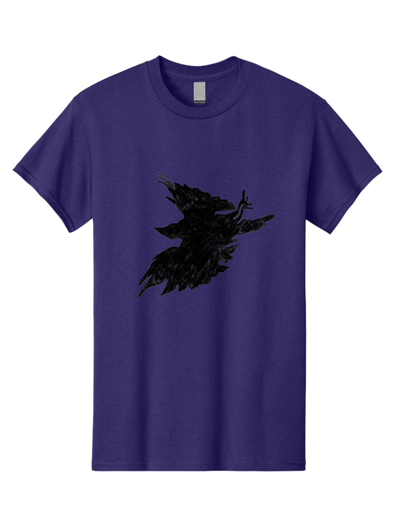 Flying-Bird-1 Men'S Graphic Tee, 100% Cotton, Comfortable Casual Summer Wear, Machine Washable, Black Bird In Flight, Silhouette, Abstract Art, Bird In Mid-Air, Wings Spread, Mysterious Creature, Dynamic Pose, Flying Bird, Dark Shape, Aac314