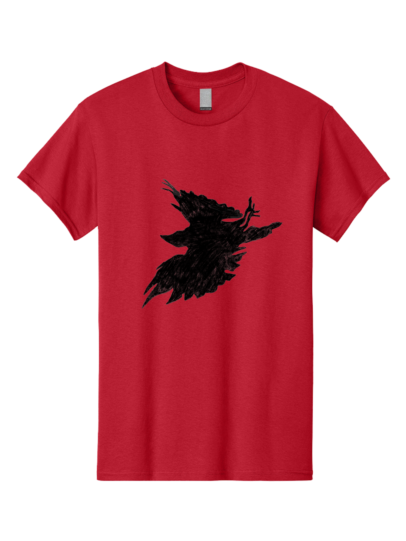 Flying-Bird-1 Men'S Graphic Tee, 100% Cotton, Comfortable Casual Summer Wear, Machine Washable, Black Bird In Flight, Silhouette, Abstract Art, Bird In Mid-Air, Wings Spread, Mysterious Creature, Dynamic Pose, Flying Bird, Dark Shape, Aac314