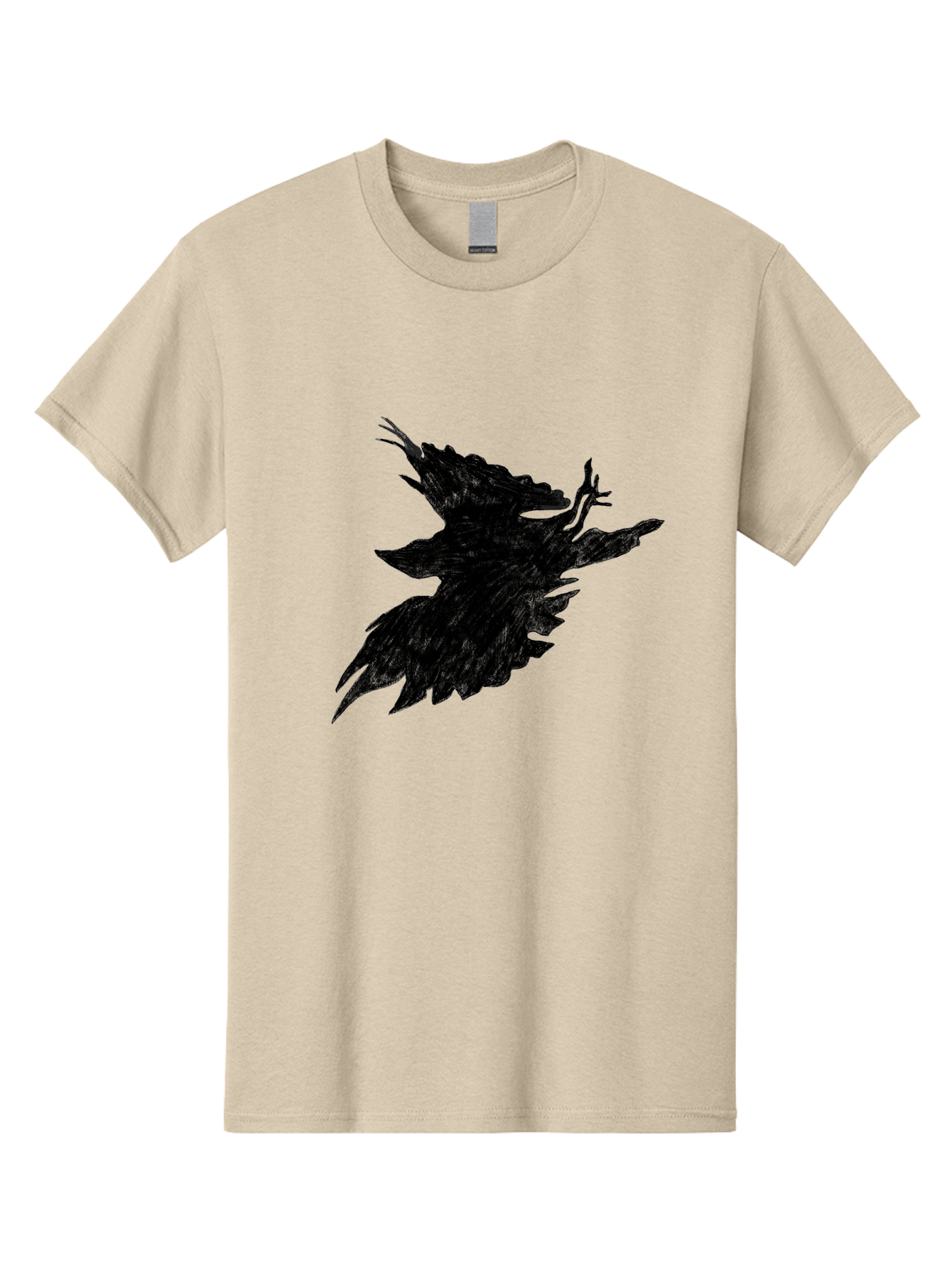 Flying-Bird-1 Men'S Graphic Tee, 100% Cotton, Comfortable Casual Summer Wear, Machine Washable, Black Bird In Flight, Silhouette, Abstract Art, Bird In Mid-Air, Wings Spread, Mysterious Creature, Dynamic Pose, Flying Bird, Dark Shape, Aac314
