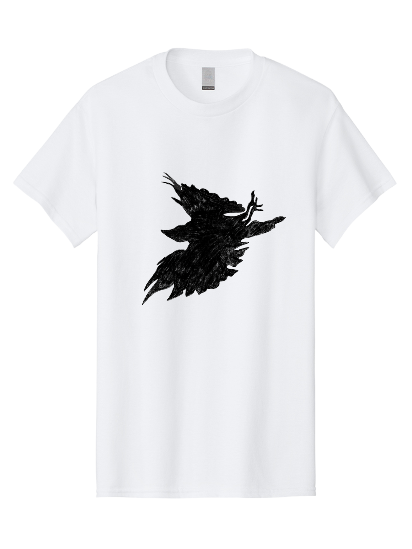 Flying-Bird-1 Men'S Graphic Tee, 100% Cotton, Comfortable Casual Summer Wear, Machine Washable, Black Bird In Flight, Silhouette, Abstract Art, Bird In Mid-Air, Wings Spread, Mysterious Creature, Dynamic Pose, Flying Bird, Dark Shape, Aac314