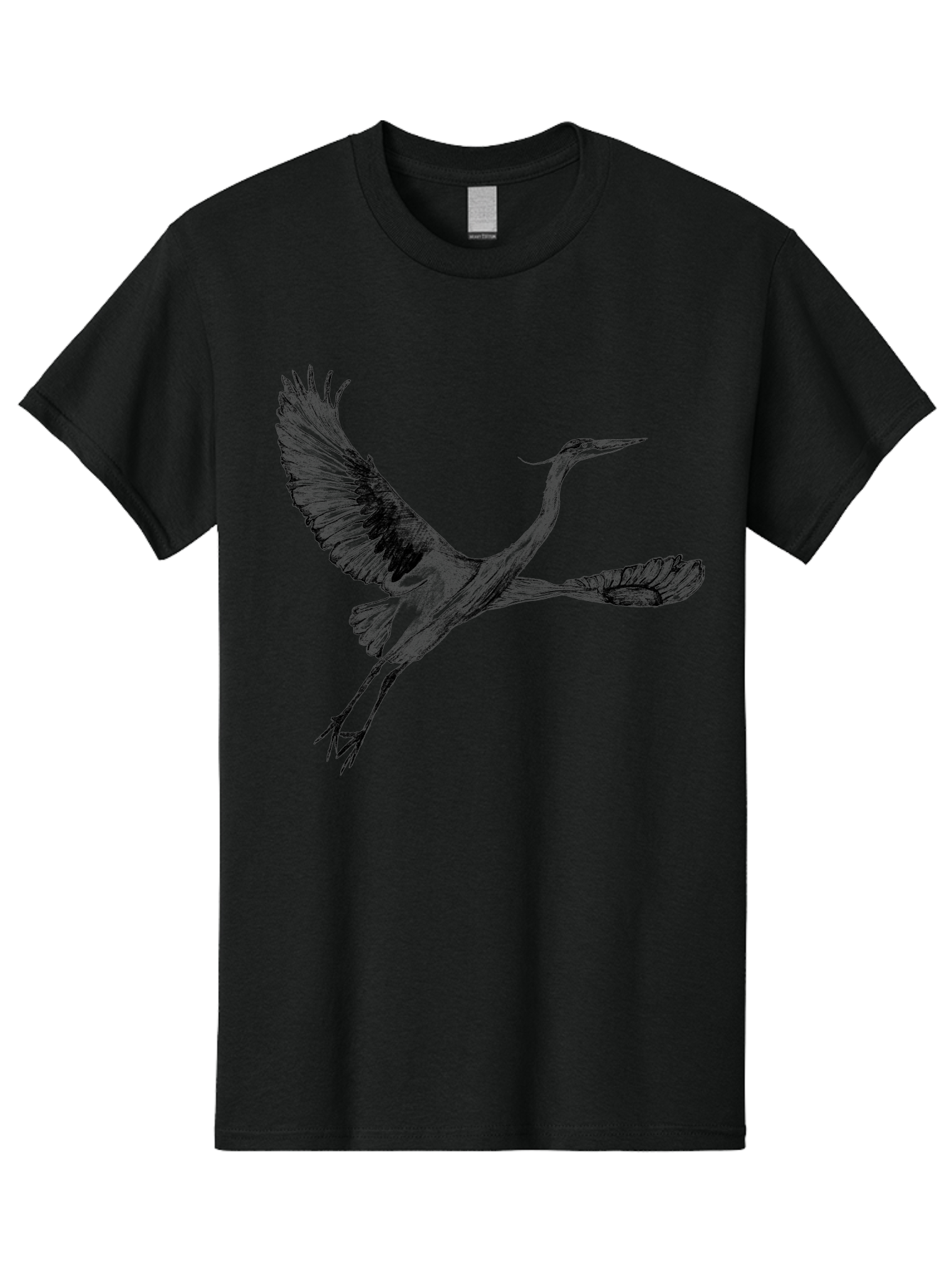 Flying-Crane Men'S Graphic Tee, 100% Cotton, Comfortable Casual Summer Wear, Machine Washable, Crane, Bird, Flying, Wildlife, Free Bird, Natural Elegance, Majestic Wings, Flying Crane, Dynamic Pose, Serene Atmosphere, Wild Bird Aac316