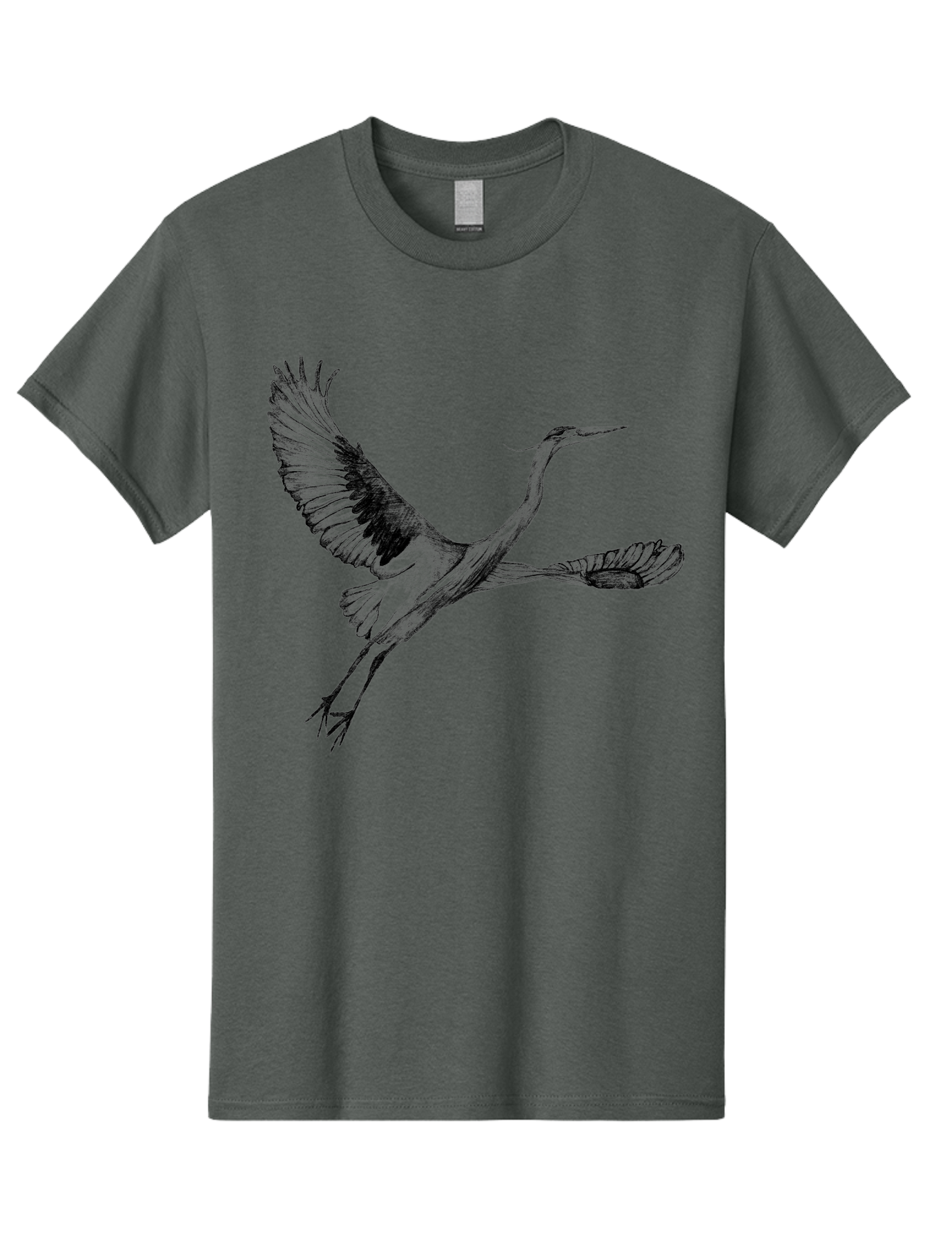 Flying-Crane Men'S Graphic Tee, 100% Cotton, Comfortable Casual Summer Wear, Machine Washable, Crane, Bird, Flying, Wildlife, Free Bird, Natural Elegance, Majestic Wings, Flying Crane, Dynamic Pose, Serene Atmosphere, Wild Bird Aac316