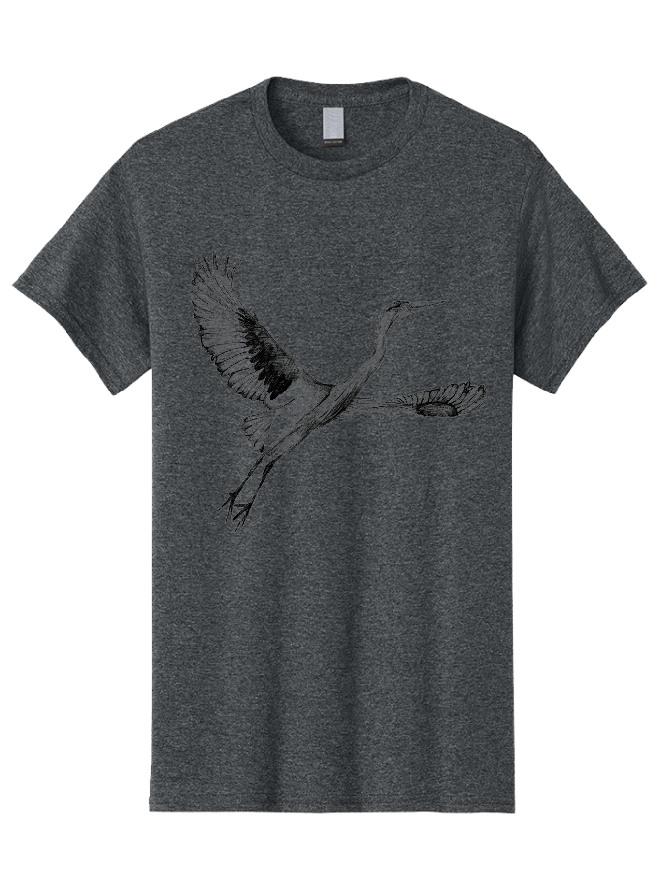 Flying-Crane Men'S Graphic Tee, 100% Cotton, Comfortable Casual Summer Wear, Machine Washable, Crane, Bird, Flying, Wildlife, Free Bird, Natural Elegance, Majestic Wings, Flying Crane, Dynamic Pose, Serene Atmosphere, Wild Bird Aac316