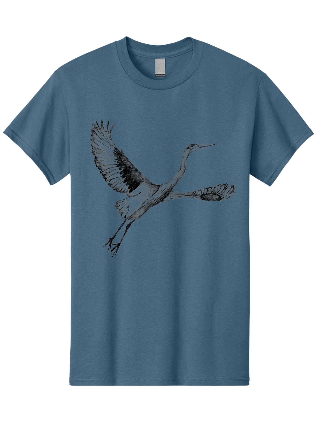 Flying-Crane Men'S Graphic Tee, 100% Cotton, Comfortable Casual Summer Wear, Machine Washable, Crane, Bird, Flying, Wildlife, Free Bird, Natural Elegance, Majestic Wings, Flying Crane, Dynamic Pose, Serene Atmosphere, Wild Bird Aac316