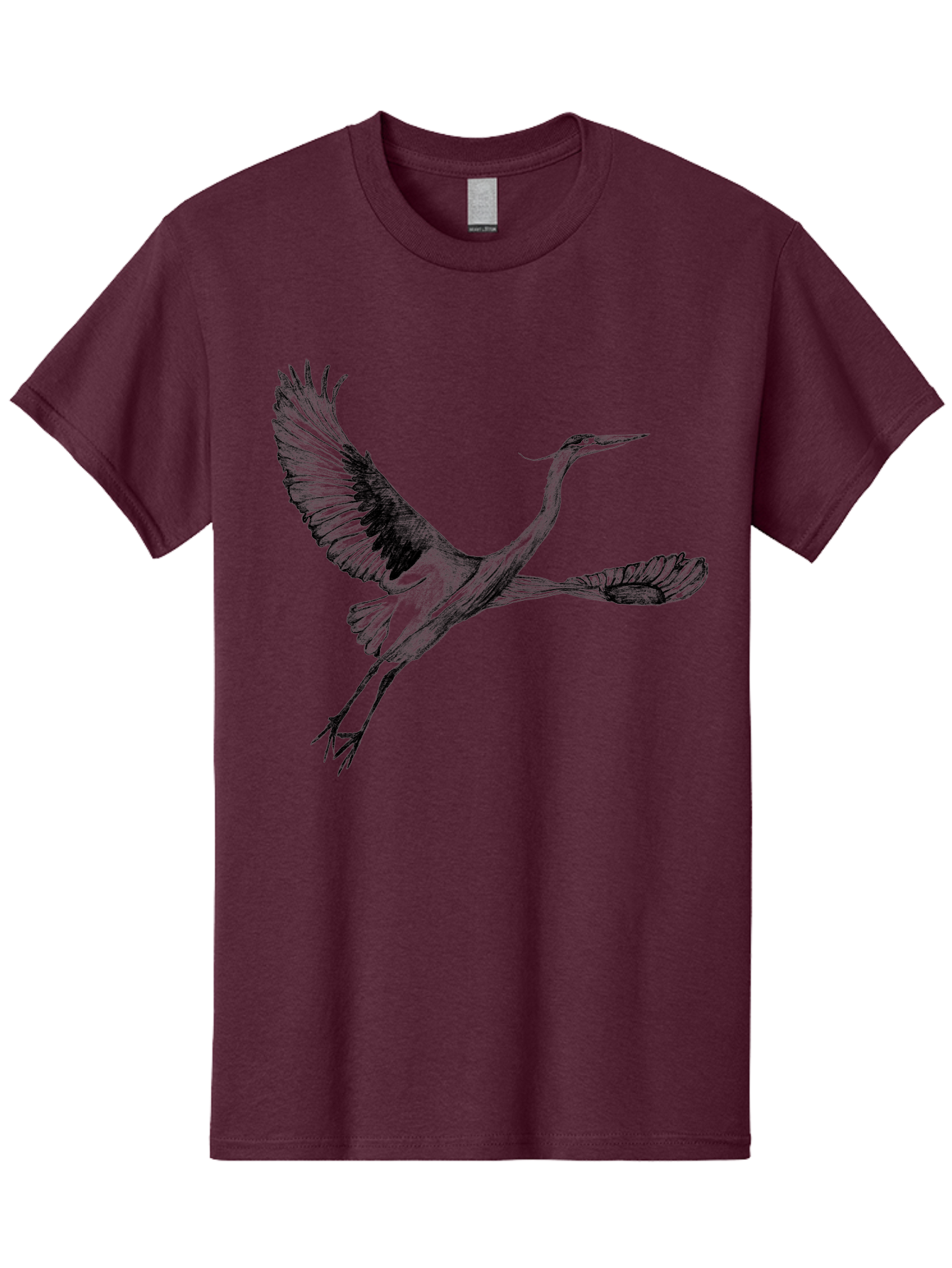 Flying-Crane Men'S Graphic Tee, 100% Cotton, Comfortable Casual Summer Wear, Machine Washable, Crane, Bird, Flying, Wildlife, Free Bird, Natural Elegance, Majestic Wings, Flying Crane, Dynamic Pose, Serene Atmosphere, Wild Bird Aac316