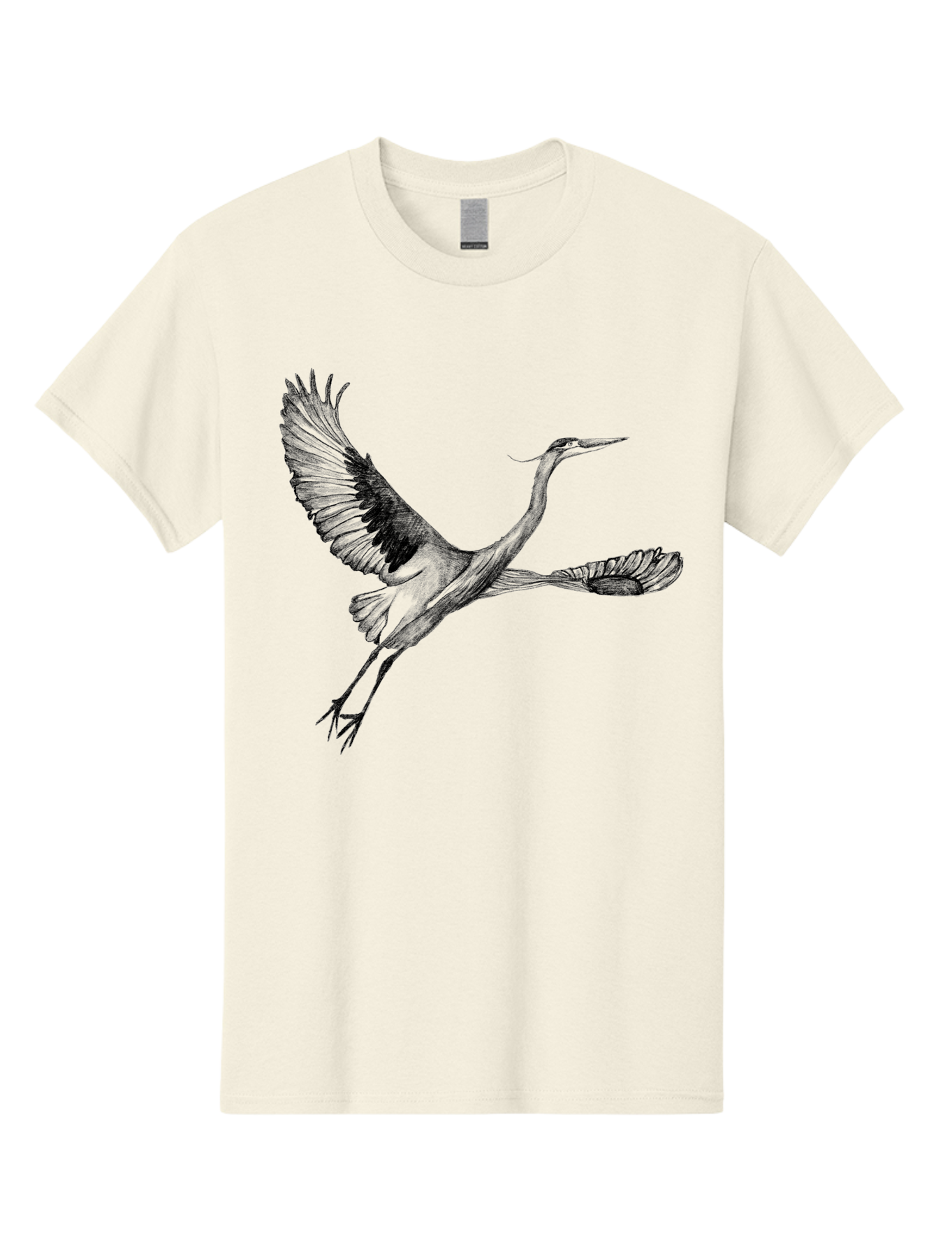 Flying-Crane Men'S Graphic Tee, 100% Cotton, Comfortable Casual Summer Wear, Machine Washable, Crane, Bird, Flying, Wildlife, Free Bird, Natural Elegance, Majestic Wings, Flying Crane, Dynamic Pose, Serene Atmosphere, Wild Bird Aac316
